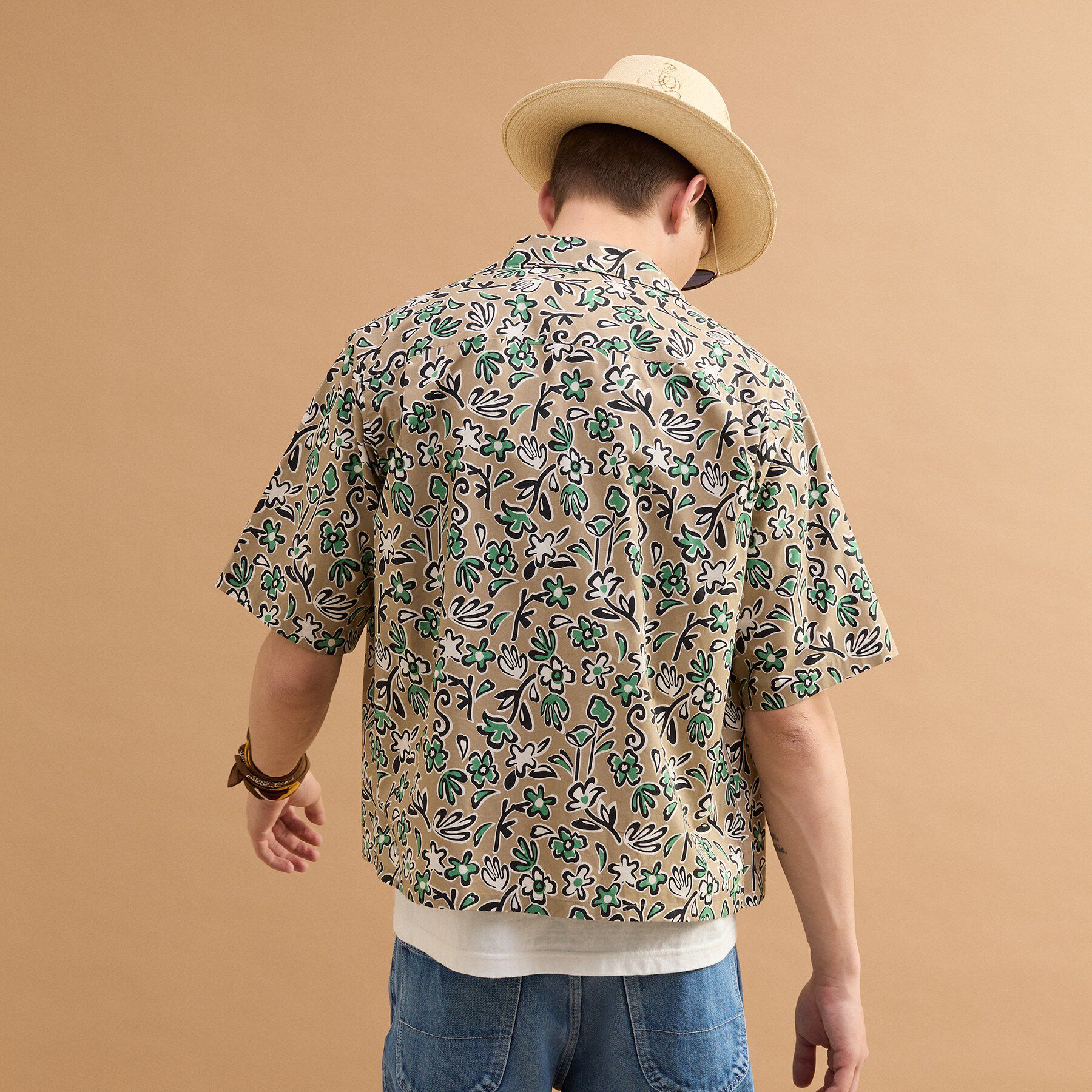 40CARATS&525「フラワープリントオープンカラー半袖シャツ」|シャツ・ブラウス|