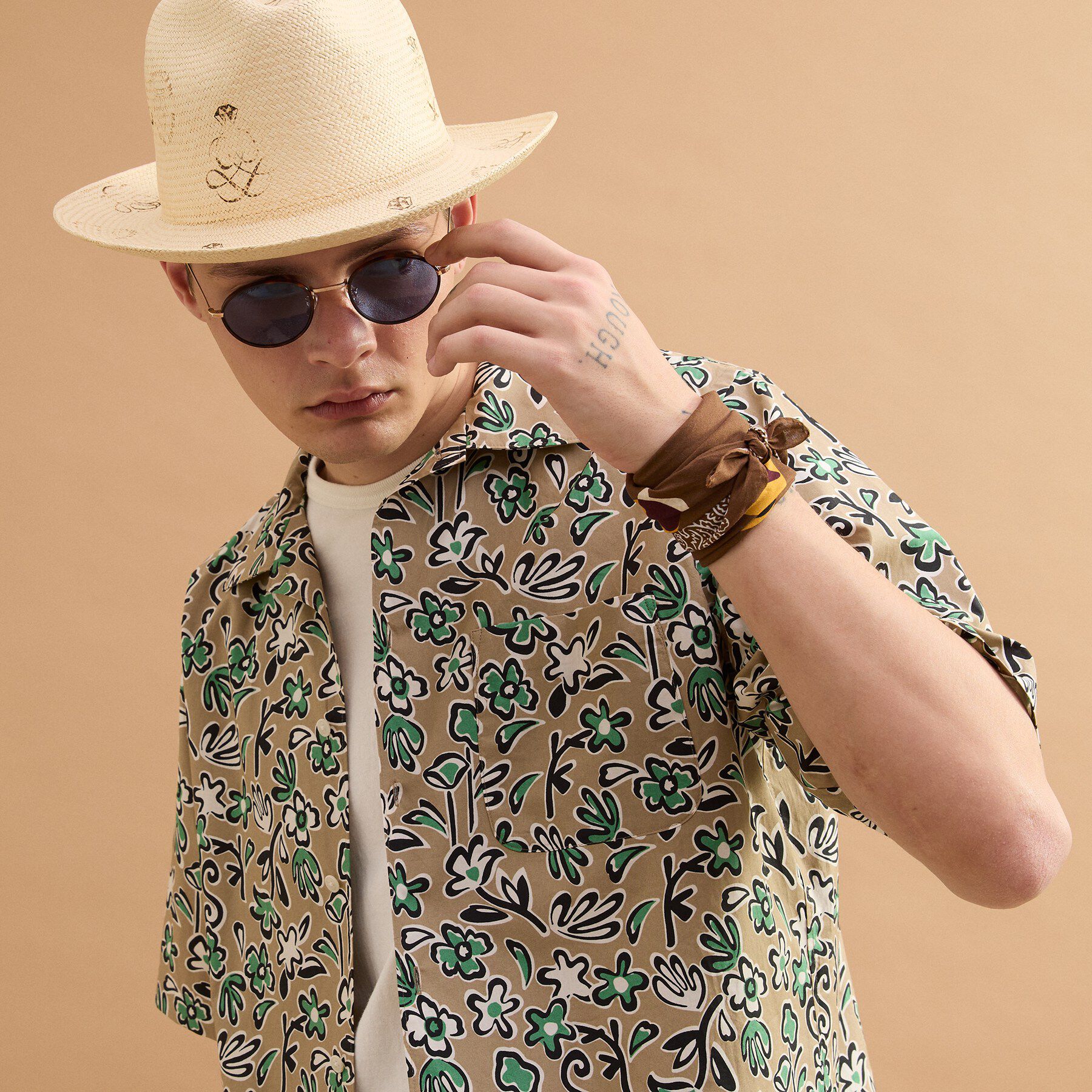 40CARATS&525「フラワープリントオープンカラー半袖シャツ」|シャツ・ブラウス|