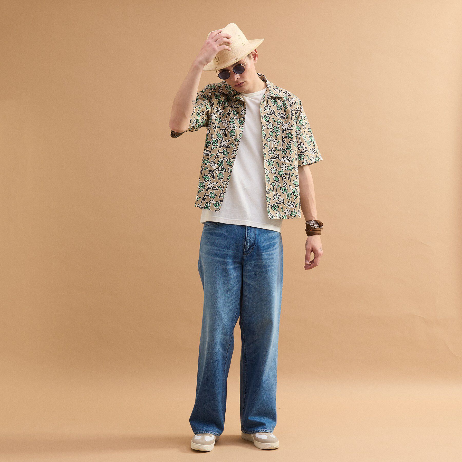 40CARATS&525「フラワープリントオープンカラー半袖シャツ」|シャツ・ブラウス|