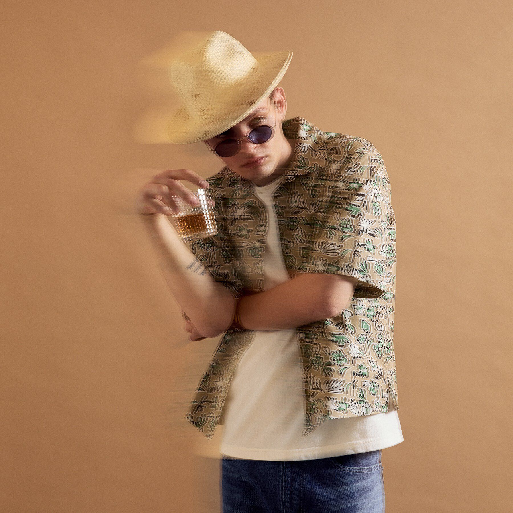 40CARATS&525「フラワープリントオープンカラー半袖シャツ」|シャツ・ブラウス|