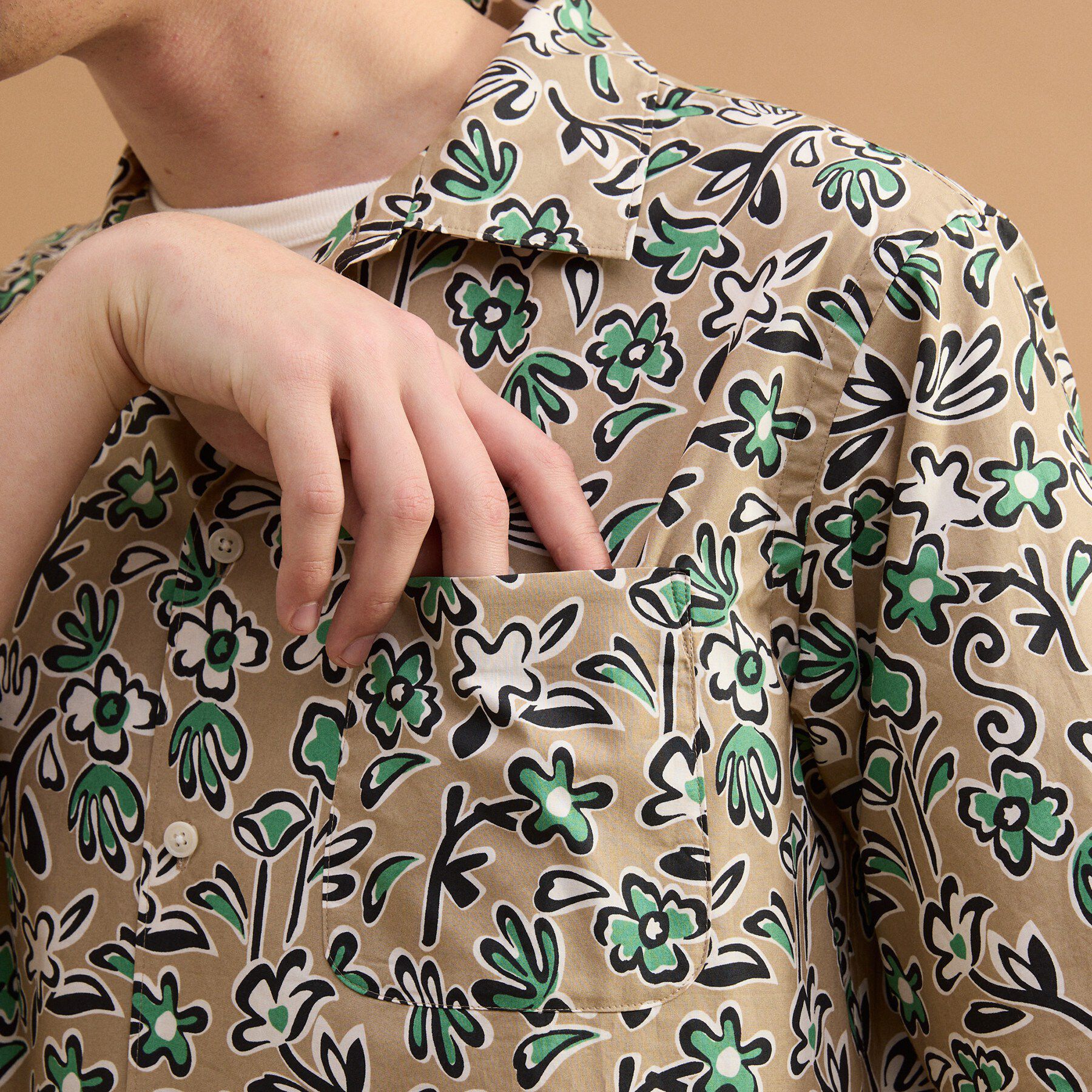 40CARATS&525「フラワープリントオープンカラー半袖シャツ」|シャツ・ブラウス|