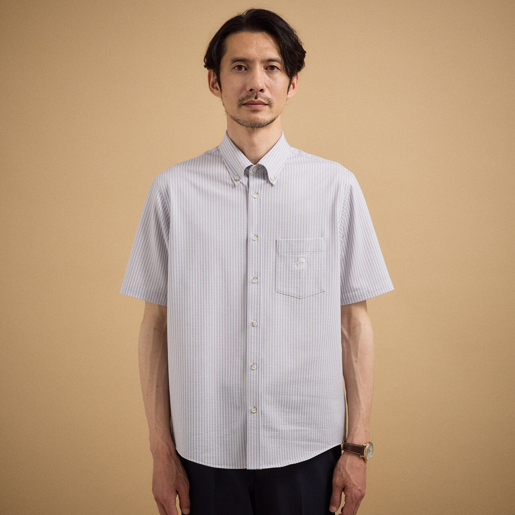 TAKEO KIKUCHI「【接触冷感】 ジャージストライプ シャツ」|シャツ・ブラウス|