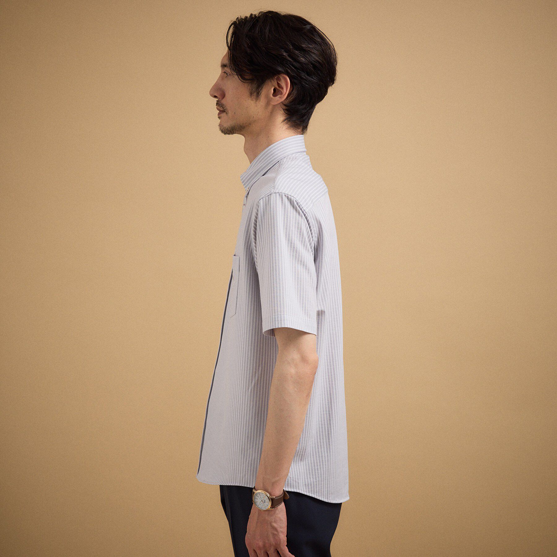 TAKEO KIKUCHI「【接触冷感】 ジャージストライプ シャツ」|シャツ・ブラウス|