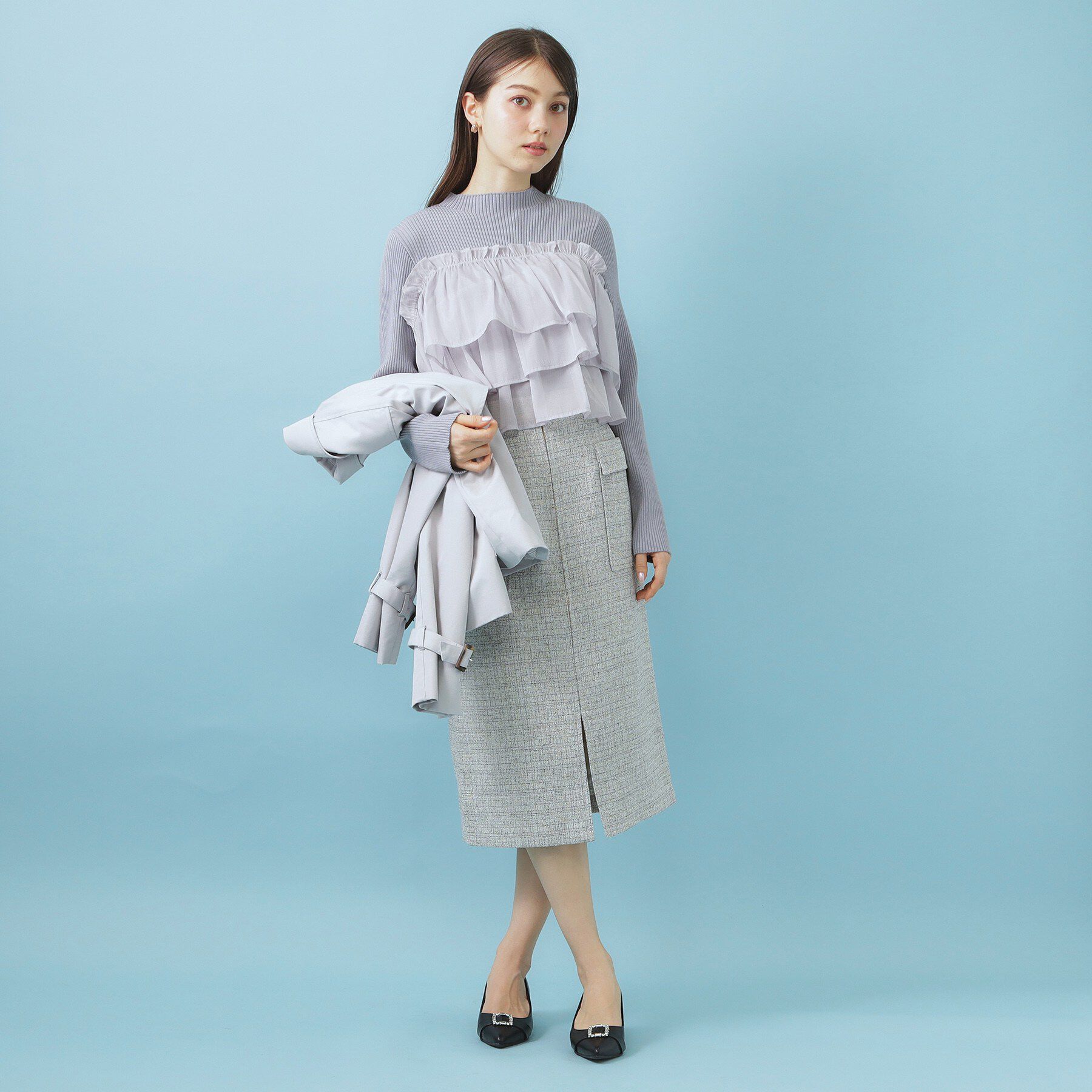 index「3wayフリルドッキングニット【洗濯機OK/抗ピル】」|ニット・セーター|