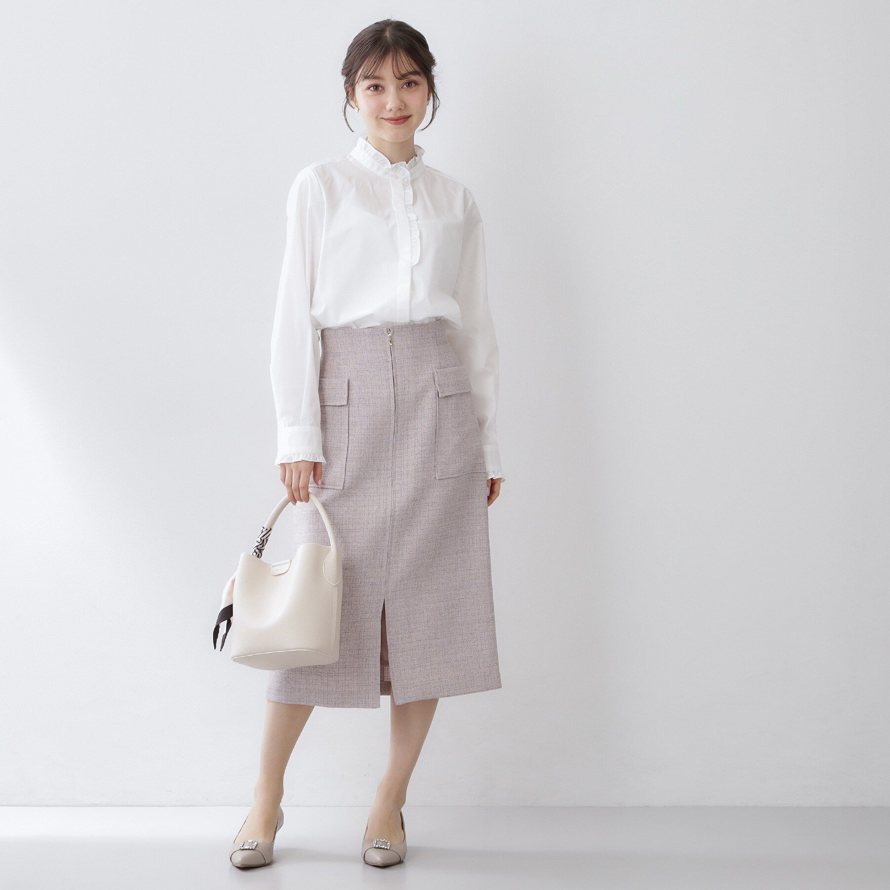 index「ブロードフロントフリルブラウス【洗濯機OK】《5col》」|シャツ・ブラウス|