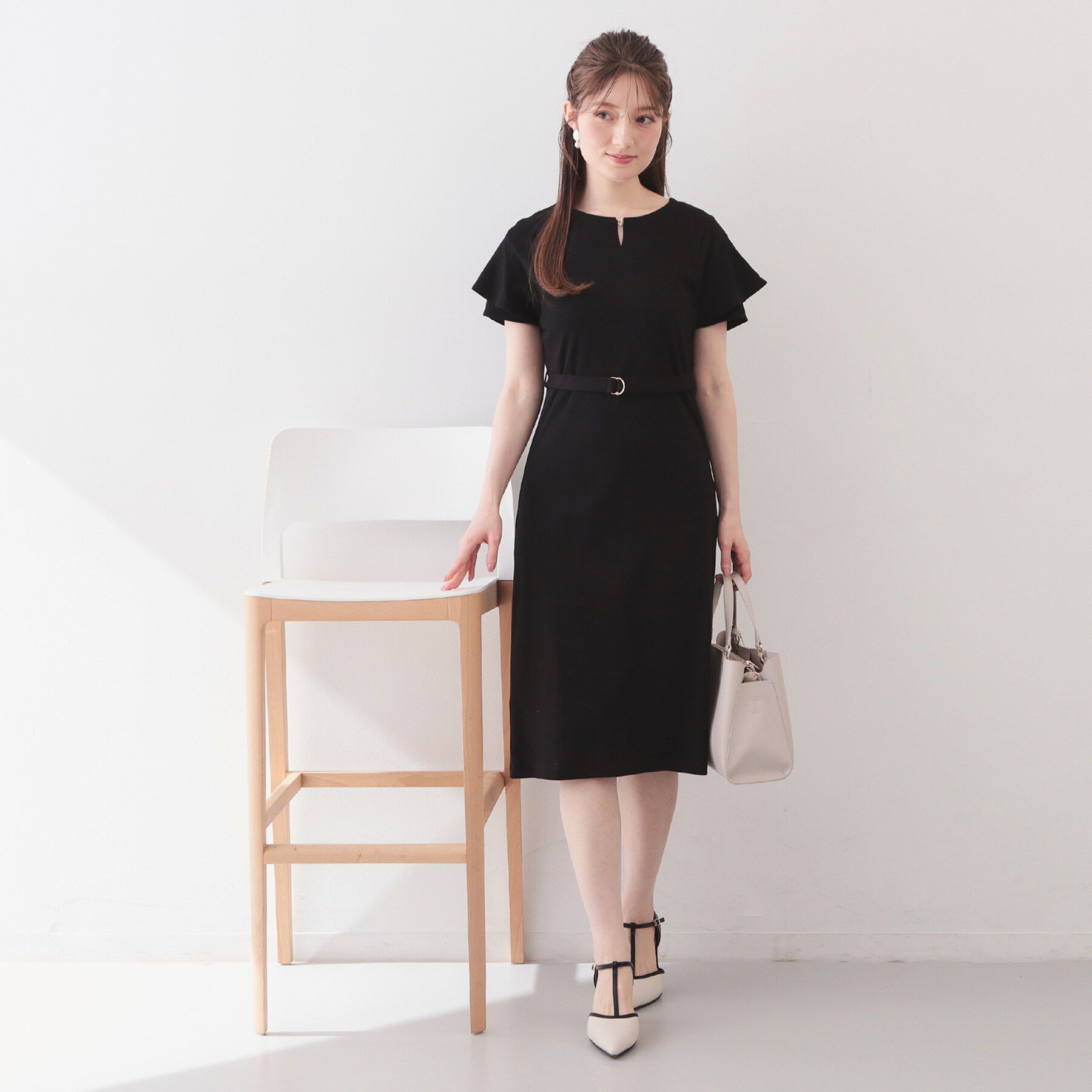 index「Iラインフレアスリーブワンピース【洗濯機OK/接触冷感/UVケア】《XS～3L/6col》」|ワンピース|