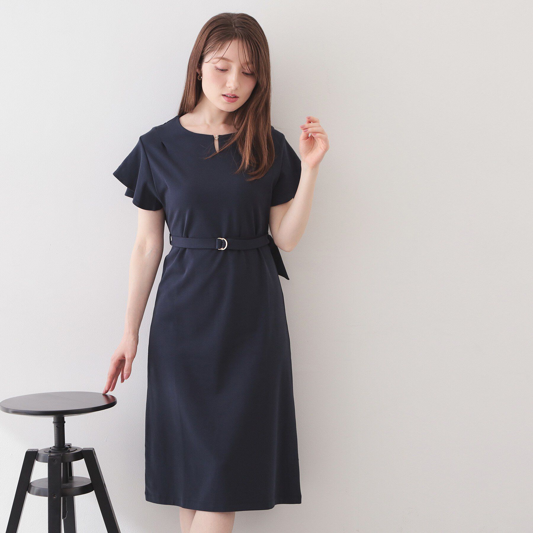 index「Iラインフレアスリーブワンピース【洗濯機OK/接触冷感/UVケア】《XS～3L/6col》」|ワンピース|