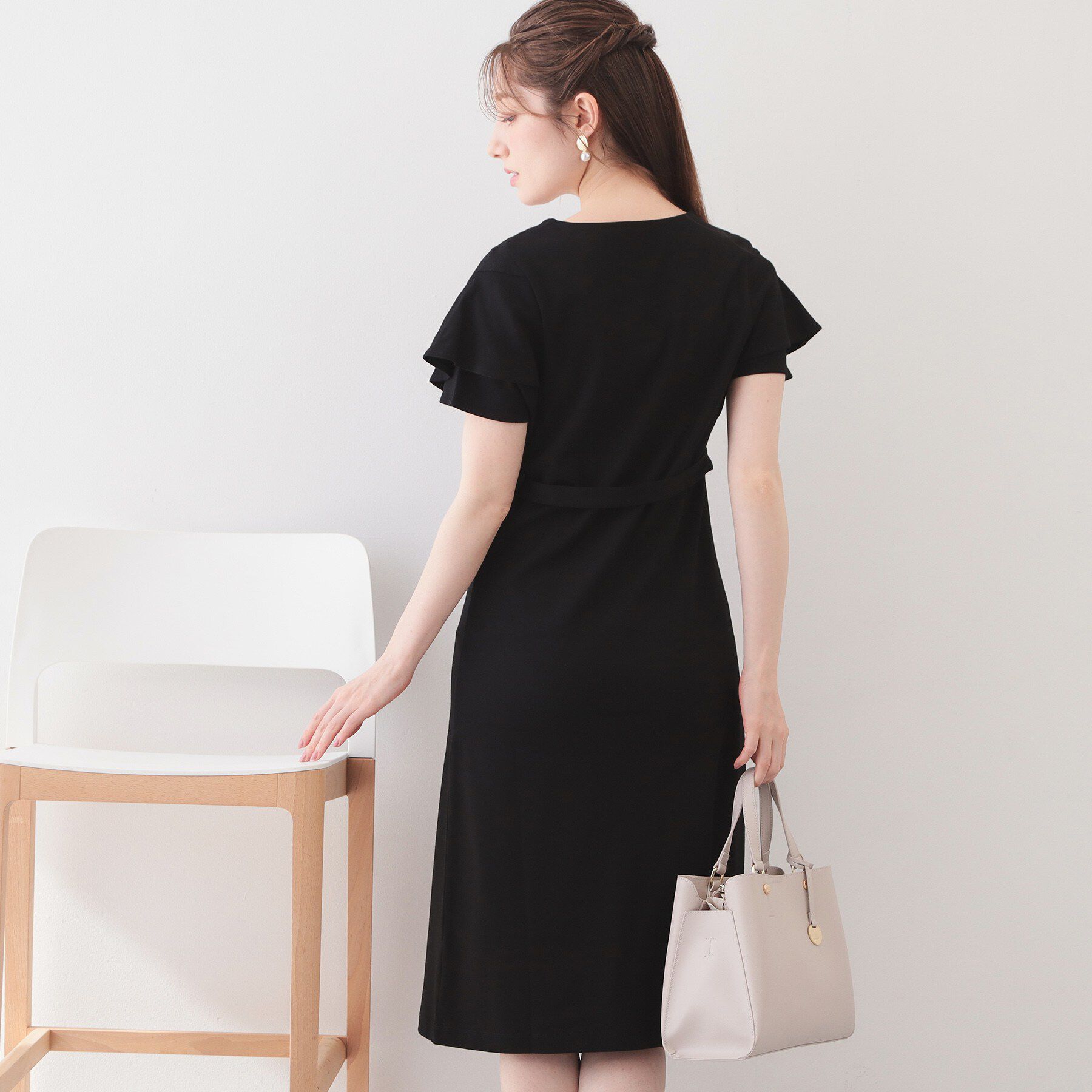 index「Iラインフレアスリーブワンピース【洗濯機OK/接触冷感/UVケア】《XS～3L/6col》」|ワンピース|