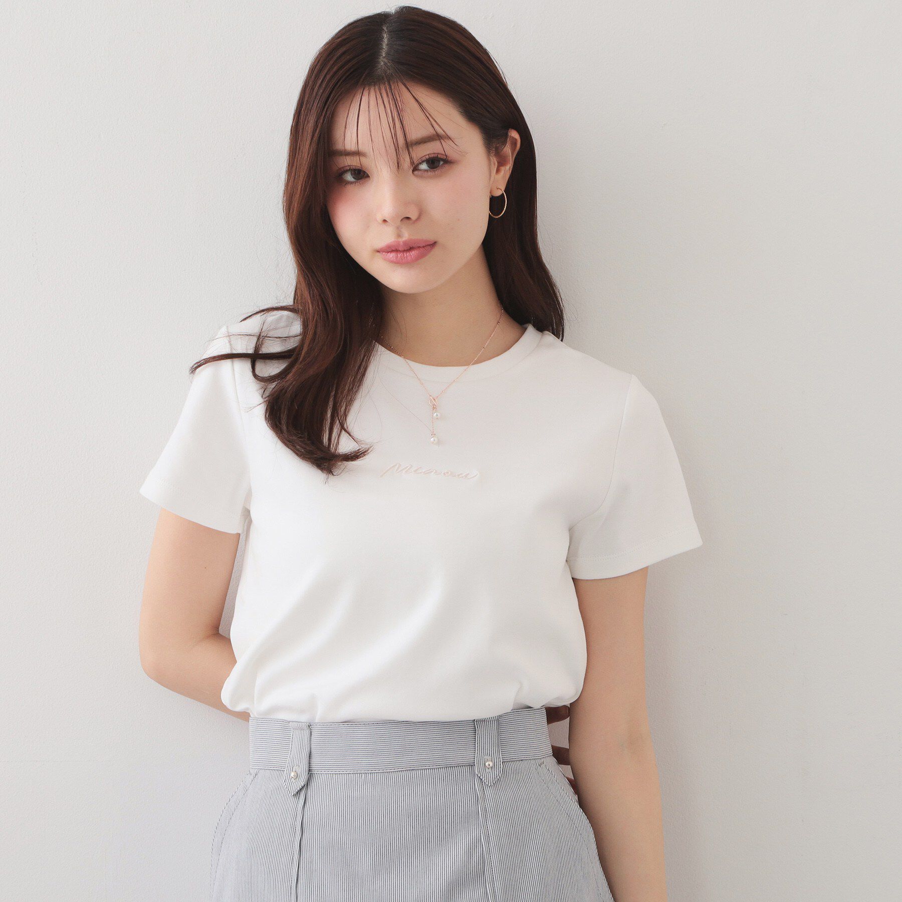 index「フロントロゴ刺繍Tシャツ【洗濯機OK・接触冷感・UVケア】」|Tシャツ・カットソー|