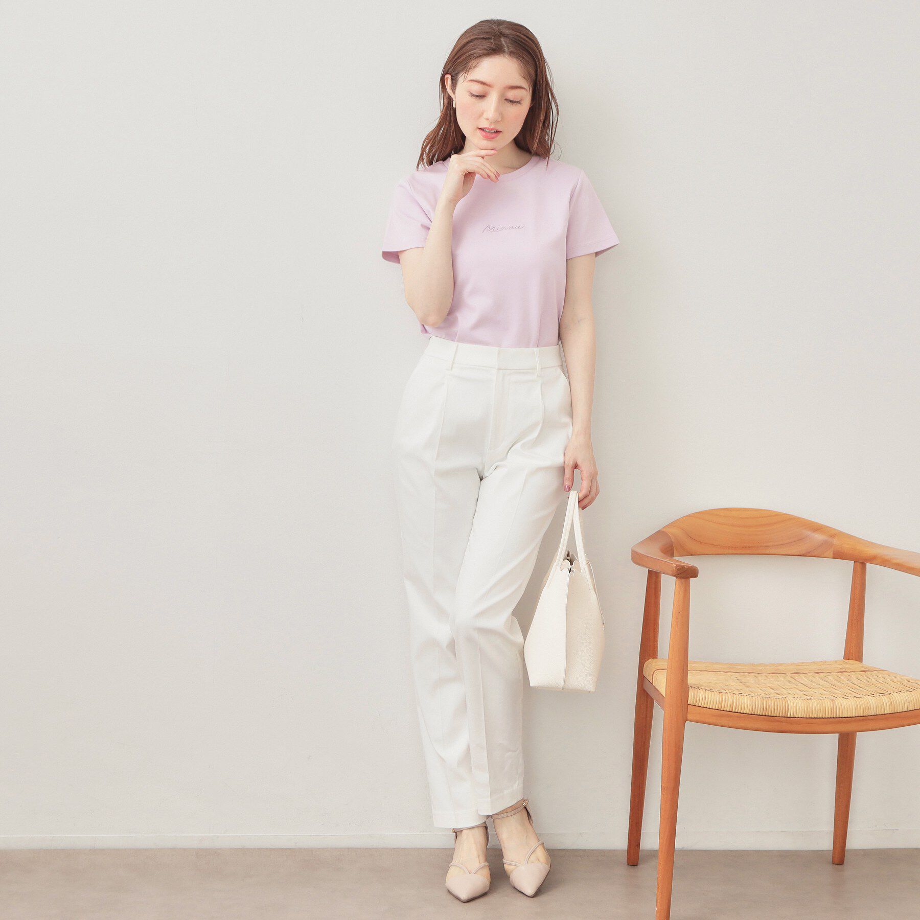 index「フロントロゴ刺繍Tシャツ【洗濯機OK・接触冷感・UVケア】」|Tシャツ・カットソー|