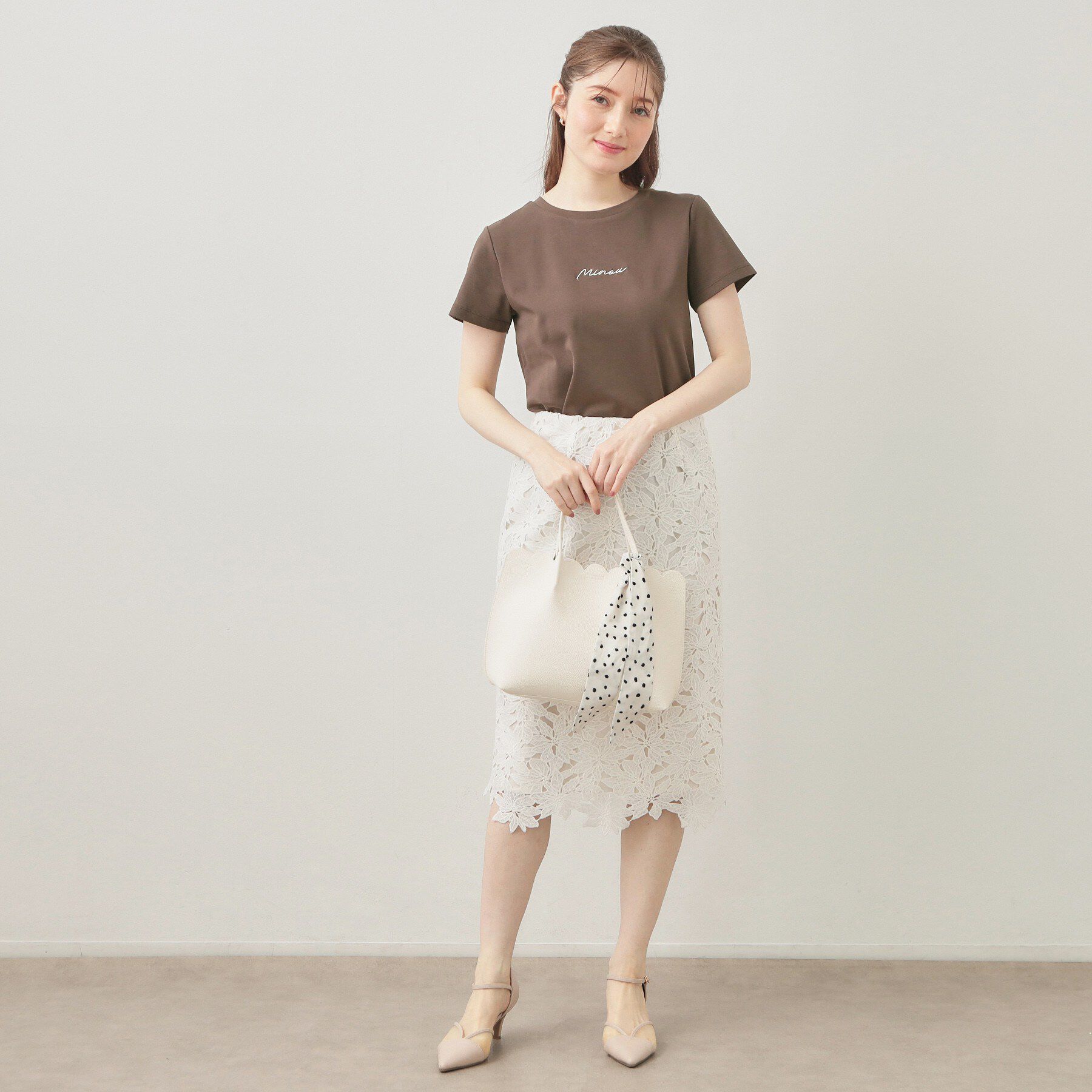 index「フロントロゴ刺繍Tシャツ【洗濯機OK・接触冷感・UVケア】」|Tシャツ・カットソー|