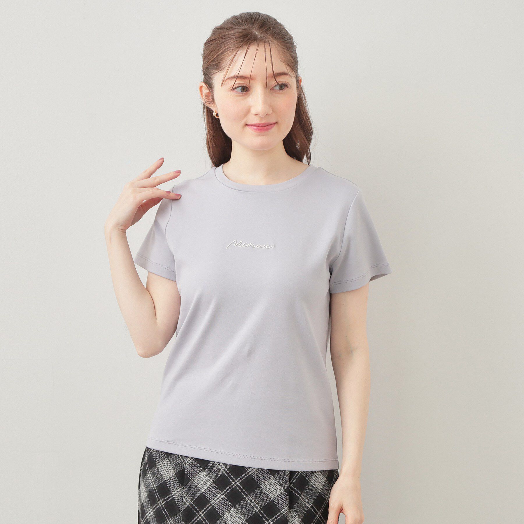 index「フロントロゴ刺繍Tシャツ【洗濯機OK・接触冷感・UVケア】」|Tシャツ・カットソー|