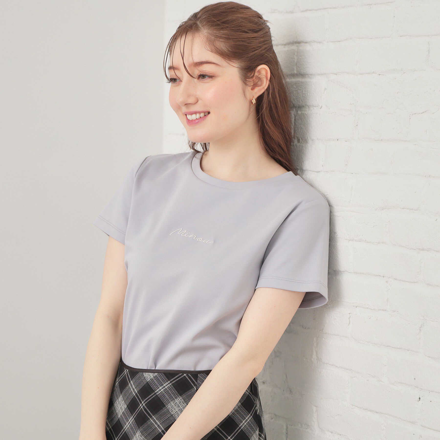 index「フロントロゴ刺繍Tシャツ【洗濯機OK・接触冷感・UVケア】」|Tシャツ・カットソー|