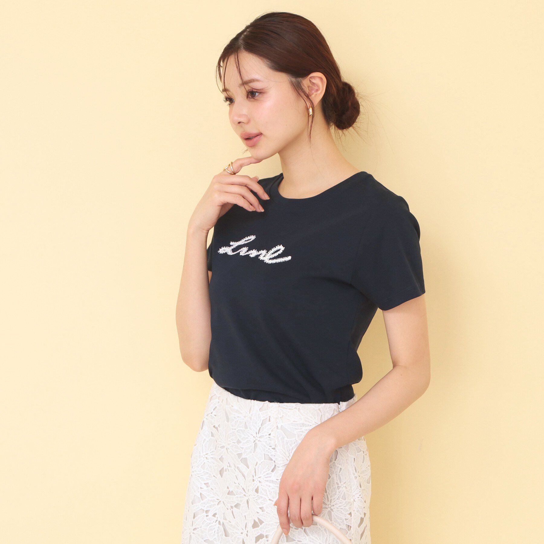 index「リボンテープロゴTシャツ【洗濯機OK／接触冷感／UVケア】」|Tシャツ・カットソー|