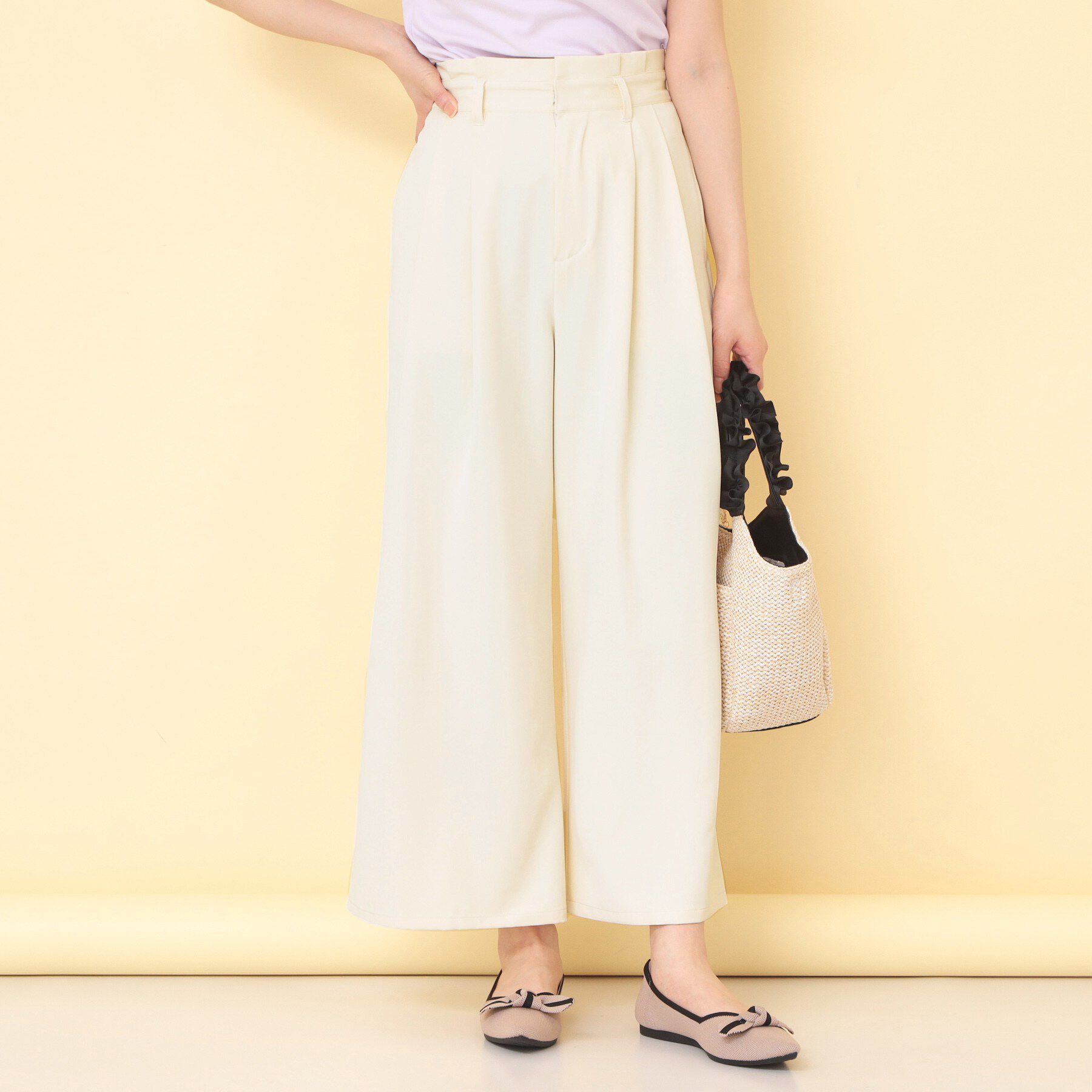 index「リボンベルト付カラーワイドパンツ【洗濯機OK】」|その他|