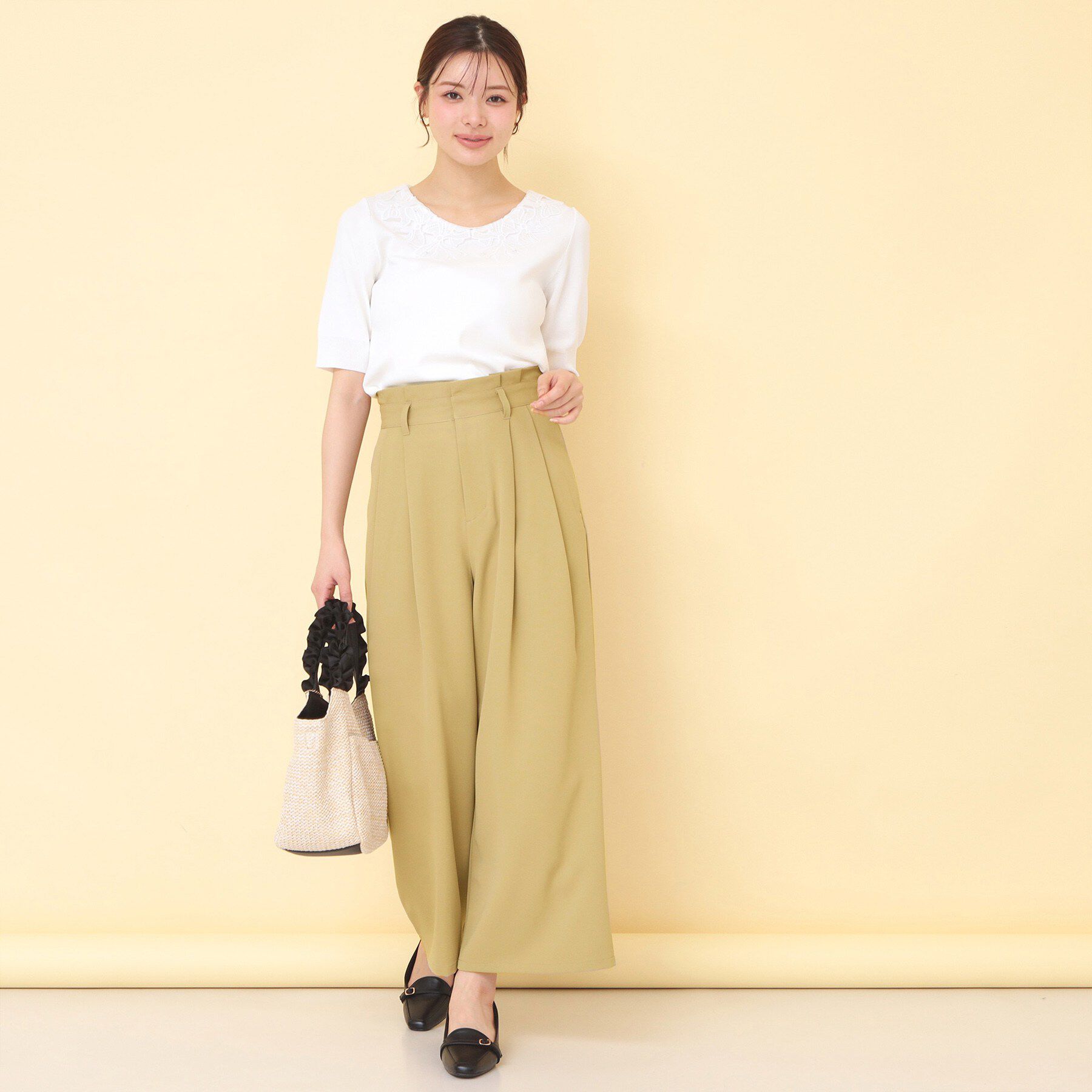 index「リボンベルト付カラーワイドパンツ【洗濯機OK】」|その他|