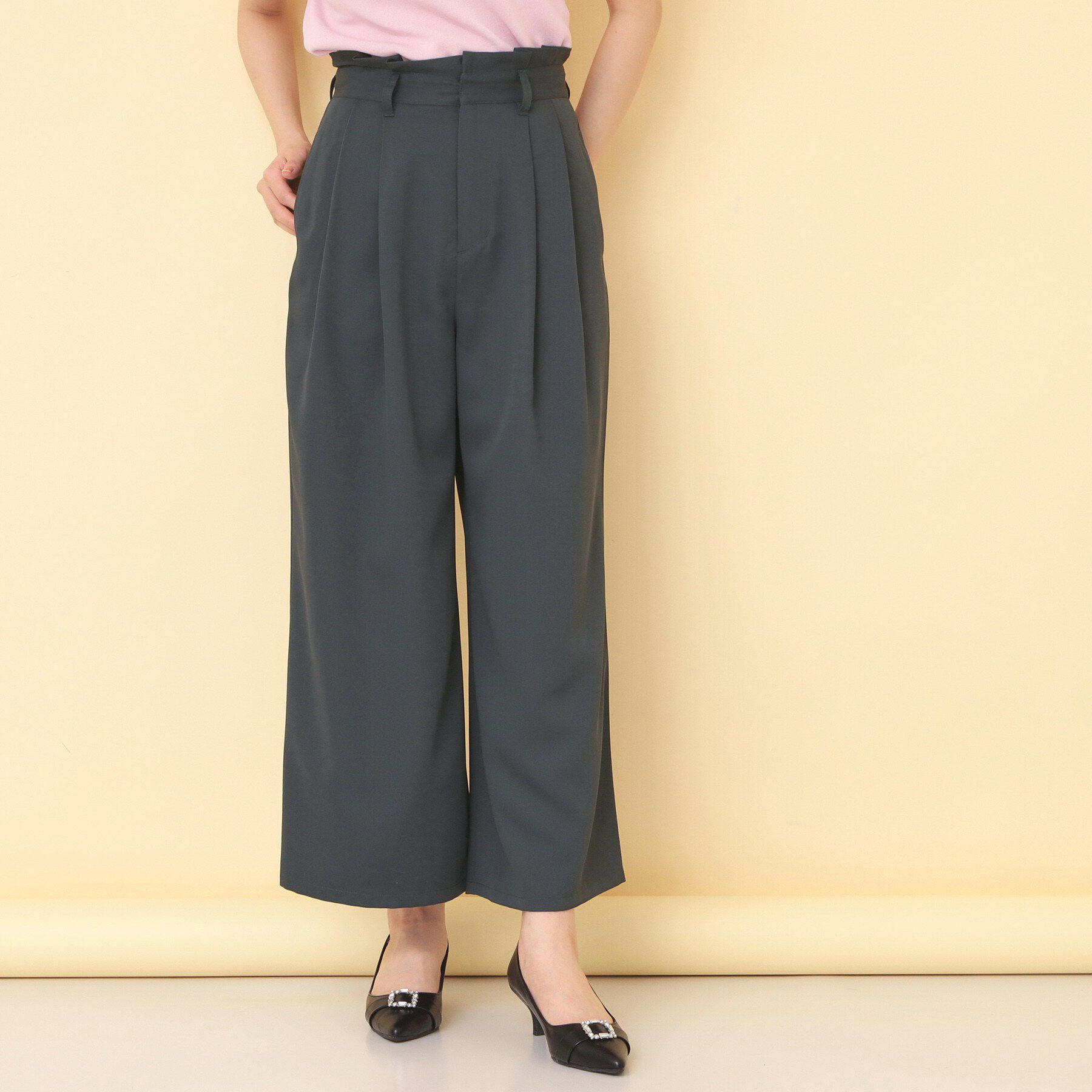 index「リボンベルト付カラーワイドパンツ【洗濯機OK】」|その他|