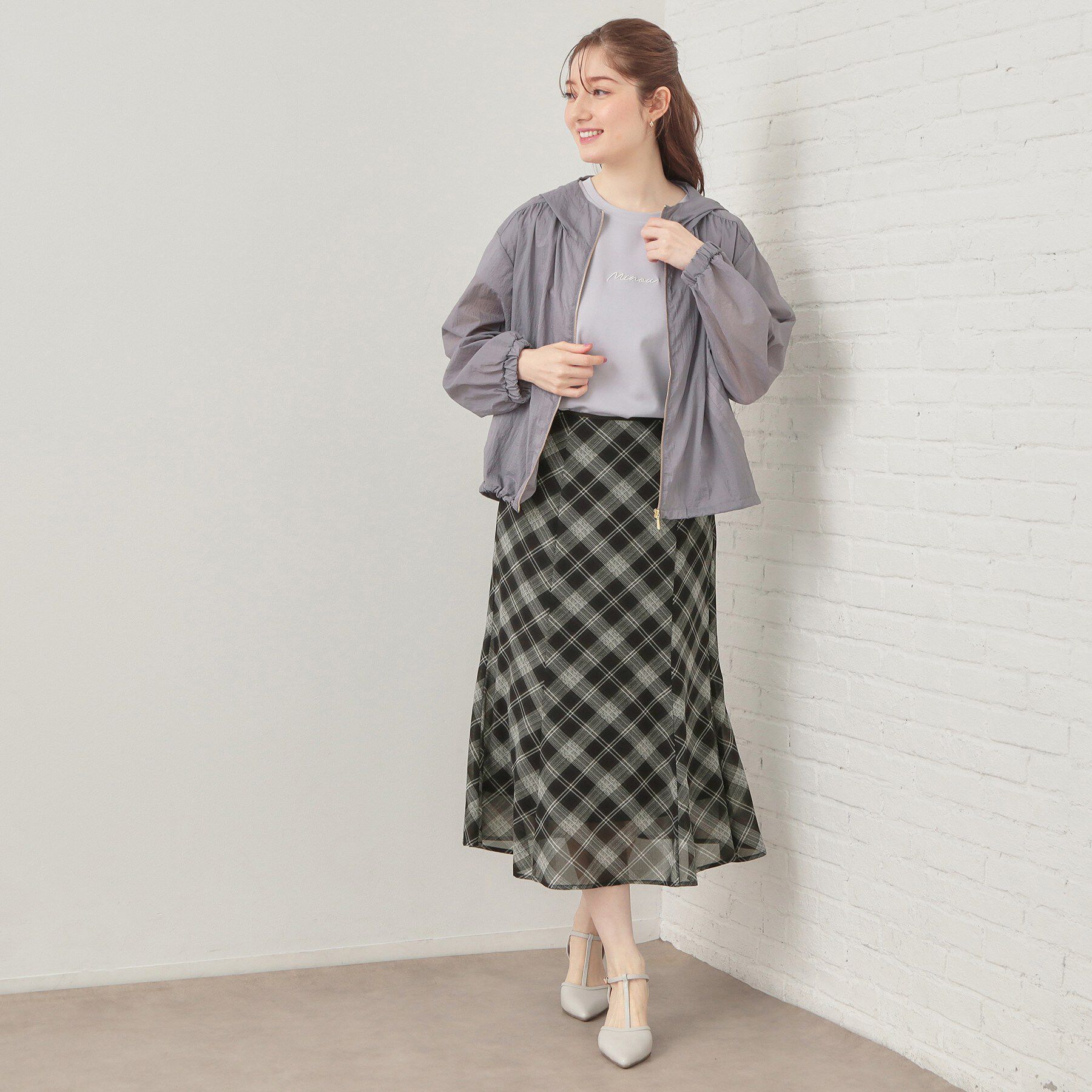 index「バイアスチェックマーメイドフレアスカート【洗濯機OK／イージーアイロン／防シワ】」|スカート|