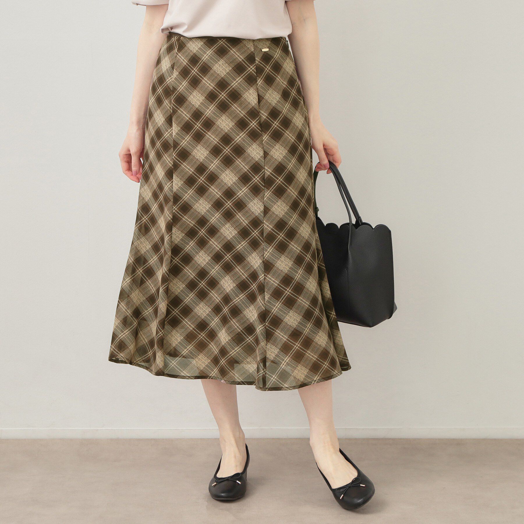 index「バイアスチェックマーメイドフレアスカート【洗濯機OK／イージーアイロン／防シワ】」|スカート|