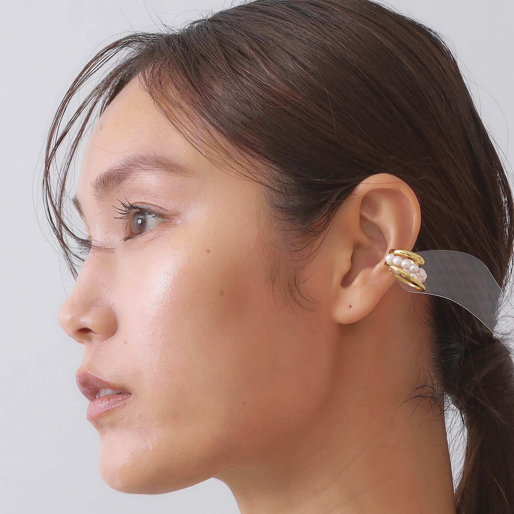 OPAQUE.CLIP「メタル&times;フェイクパールイヤーカフ」|イヤリング|