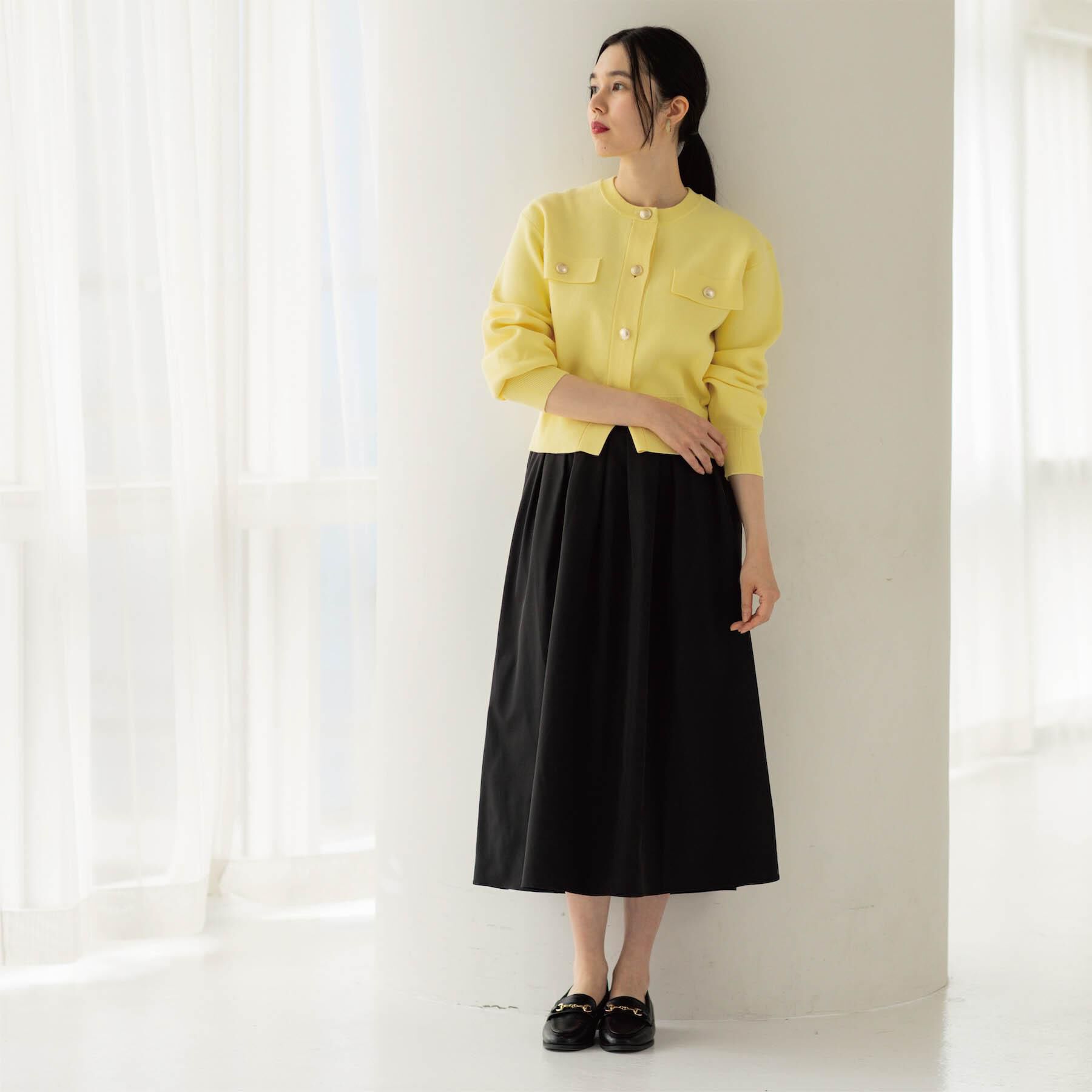 OPAQUE.CLIP「シャンブレータフタタックフレアスカート【洗濯機OK】」|スカート|