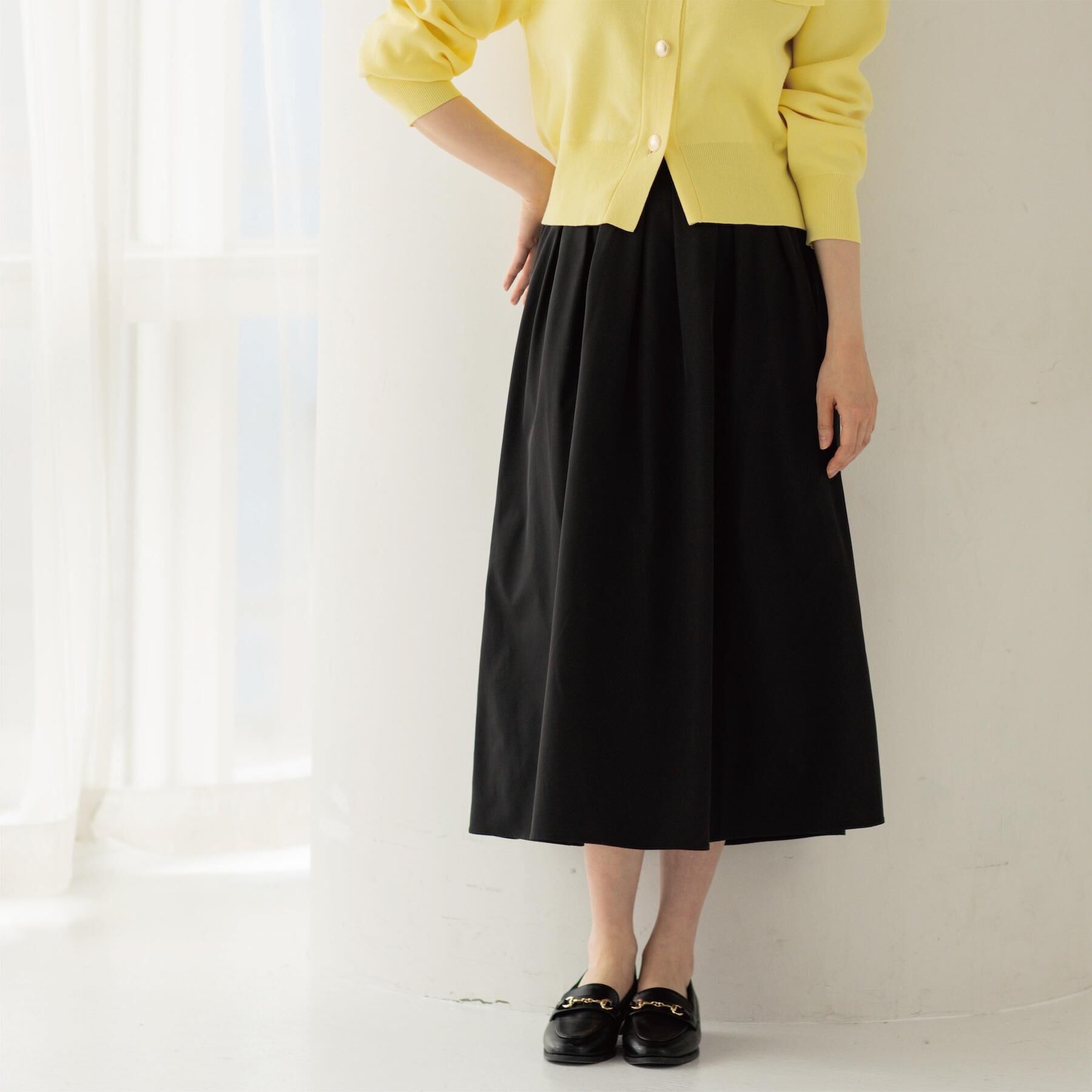 OPAQUE.CLIP「シャンブレータフタタックフレアスカート【洗濯機OK】」|スカート|