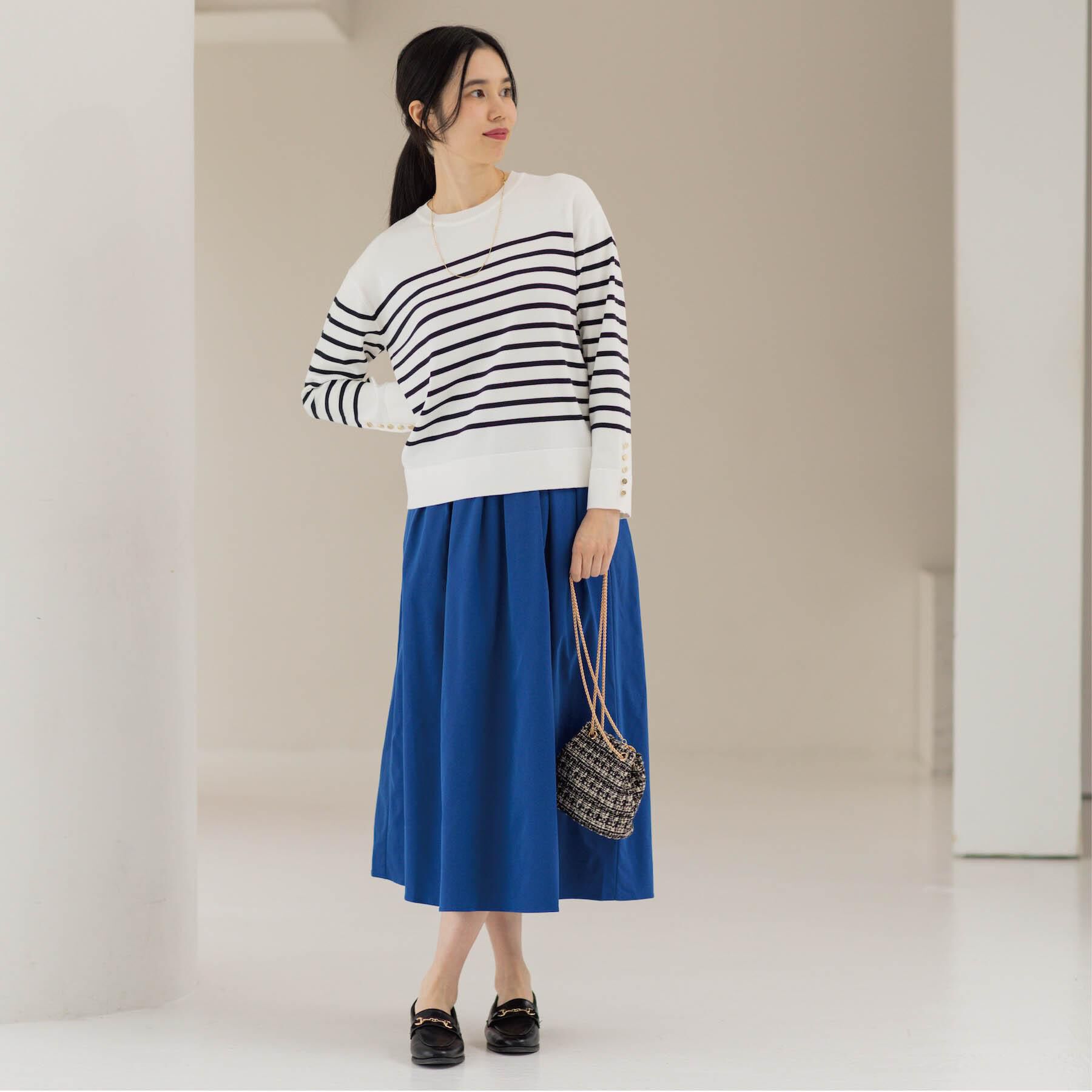 OPAQUE.CLIP「シャンブレータフタタックフレアスカート【洗濯機OK】」|スカート|