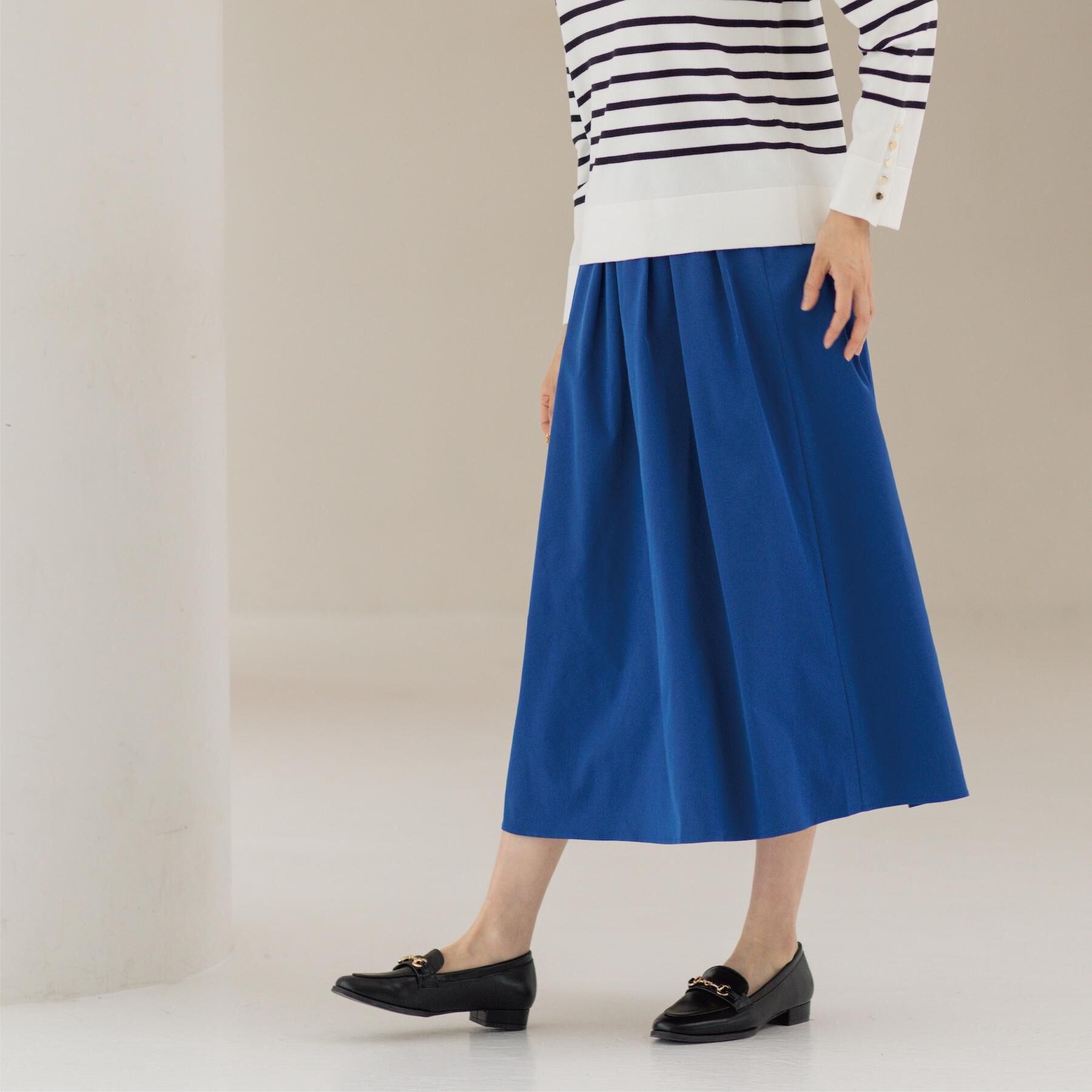 OPAQUE.CLIP「シャンブレータフタタックフレアスカート【洗濯機OK】」|スカート|