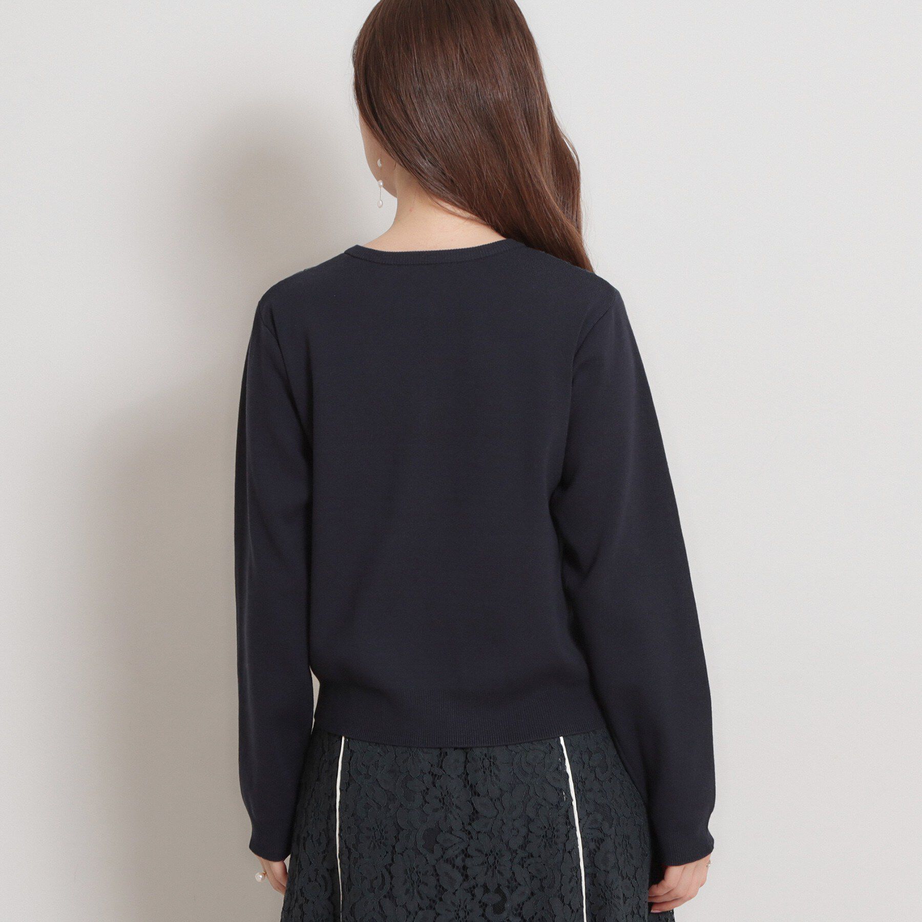 Couture broach「【洗える】コードレース カーディガン」|カーディガン|