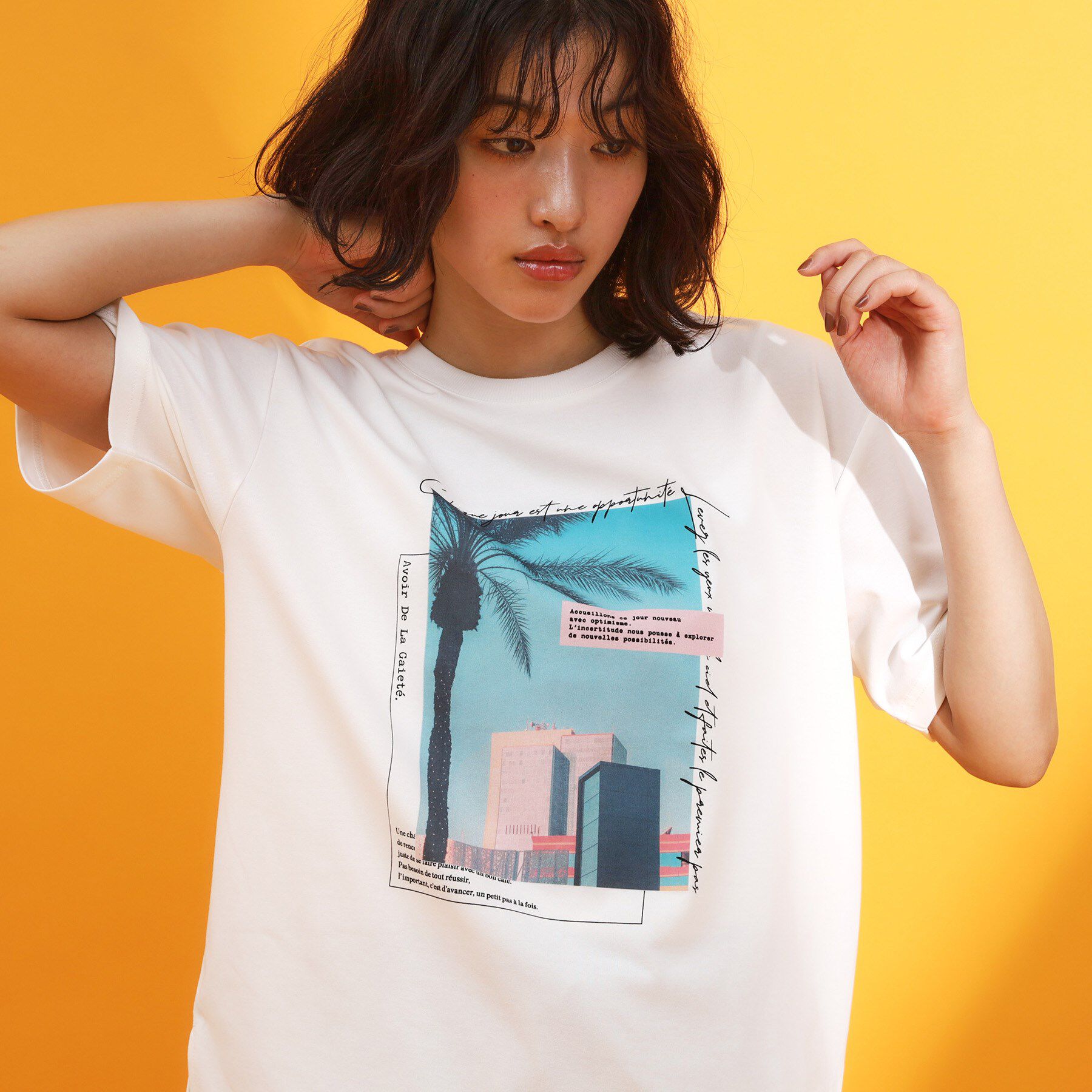 THE SHOP TK「フォトアソートTシャツ【接触冷感/UV/毛玉になりにくい/洗濯機OK】」|Tシャツ・カットソー|オフホワイト(403