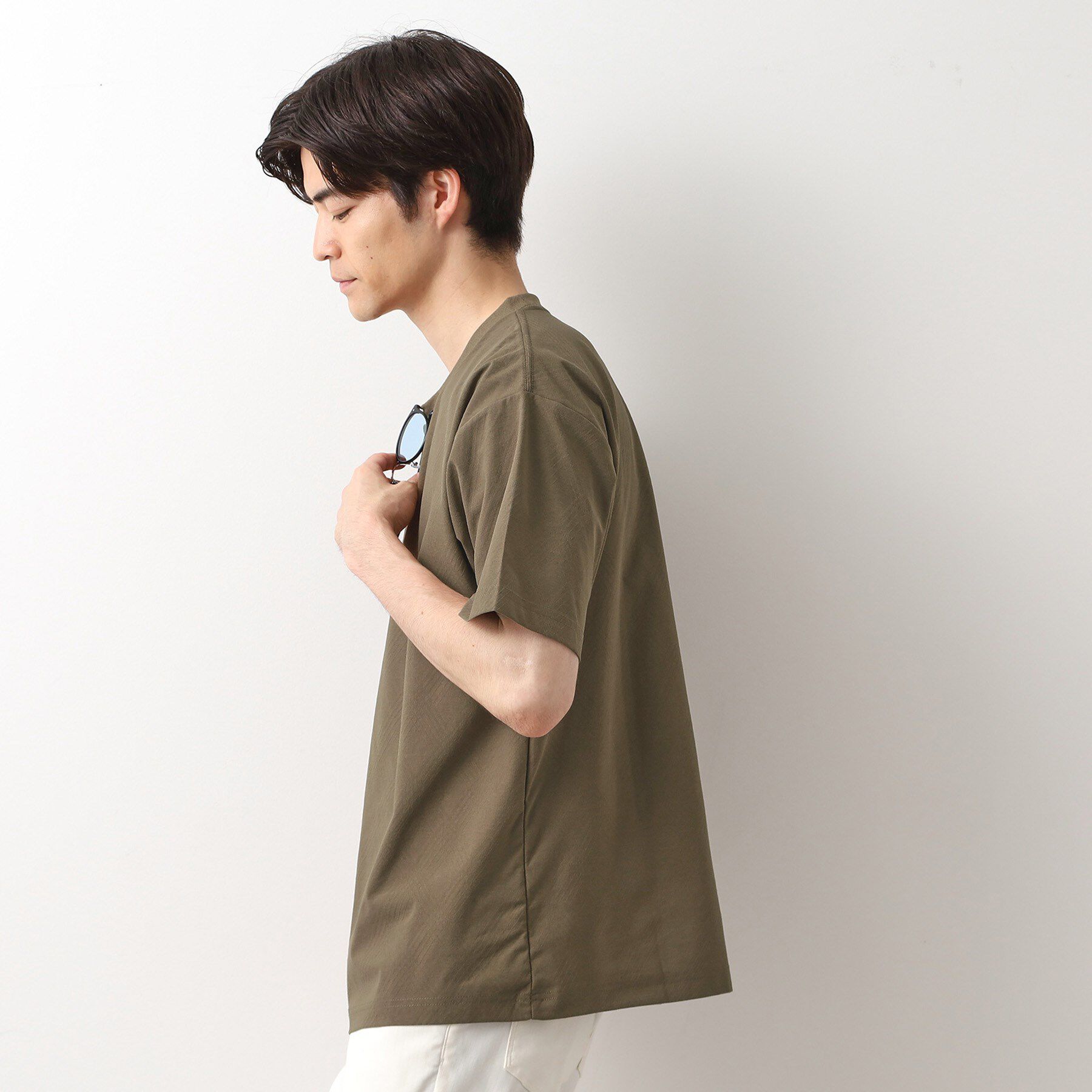 THE SHOP TK「パーフェクテックリンクス半袖Tシャツ 【接触冷感／吸水速乾／UVカット／洗濯機OK】」|Tシャツ・カットソー|