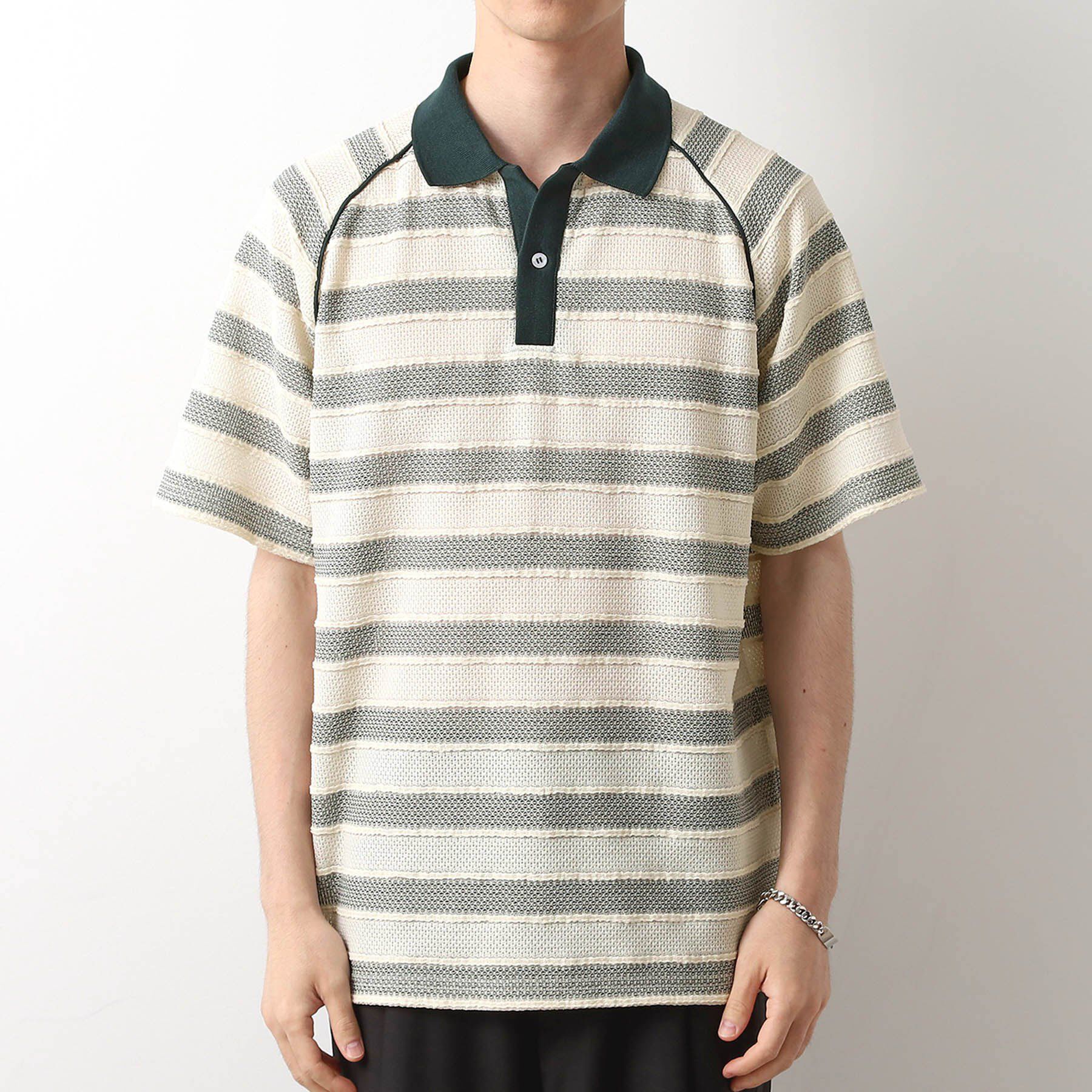 THE SHOP TK「変形ボーダーポロシャツ【洗濯機OK】」|Tシャツ・カットソー|