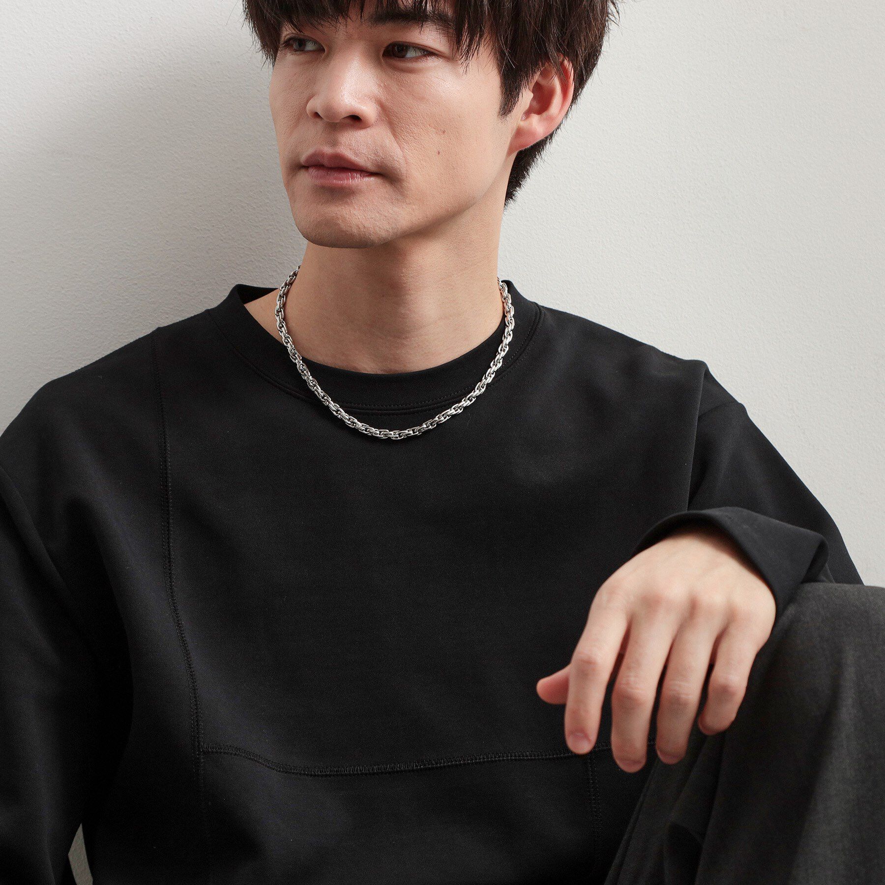 THE SHOP TK「オーバーラップ チェーン ステンレス ネックレス ユニセックス」|ネックレス|