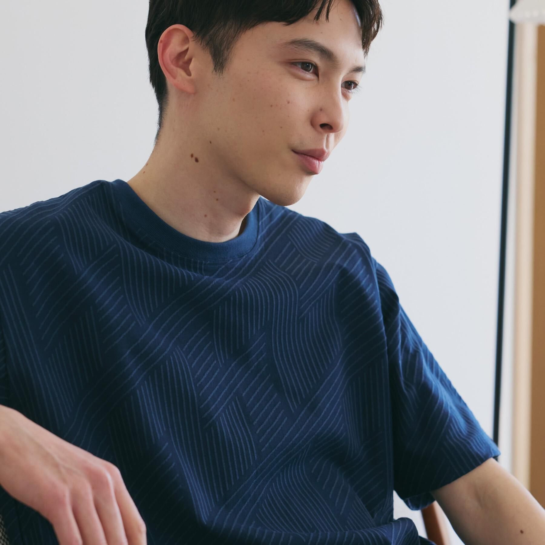 THE SHOP TK「【無地だと少し物足りないという方へ】ジオメトリック柄 半袖Tシャツ 洗濯機OK」|Tシャツ・カットソー|