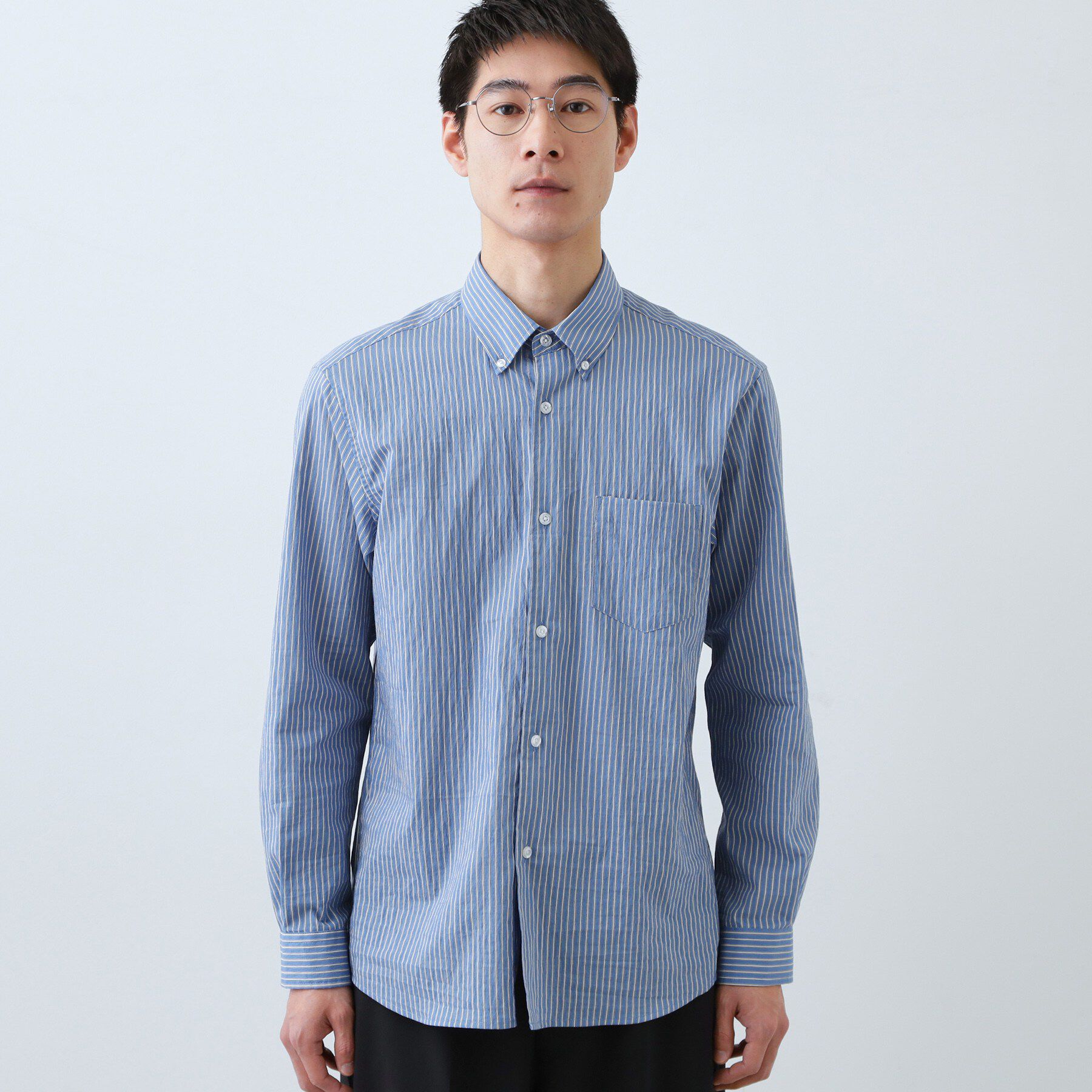 THE SHOP TK「【綿毛のように軽い】フラフテックス ストライプ長袖シャツ 洗濯機OK」|シャツ・ブラウス|