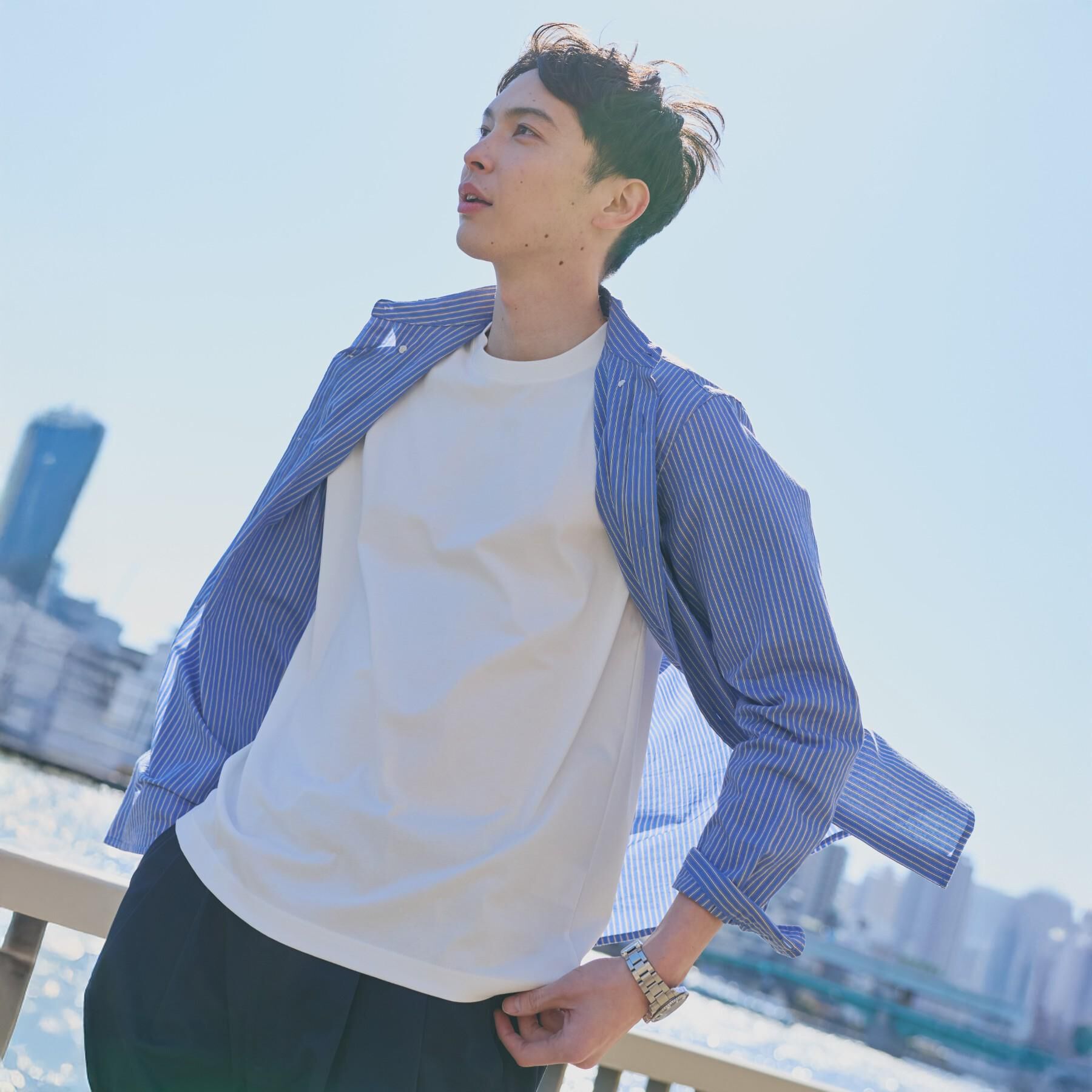 THE SHOP TK「【綿毛のように軽い】フラフテックス ストライプ長袖シャツ 洗濯機OK」|シャツ・ブラウス|