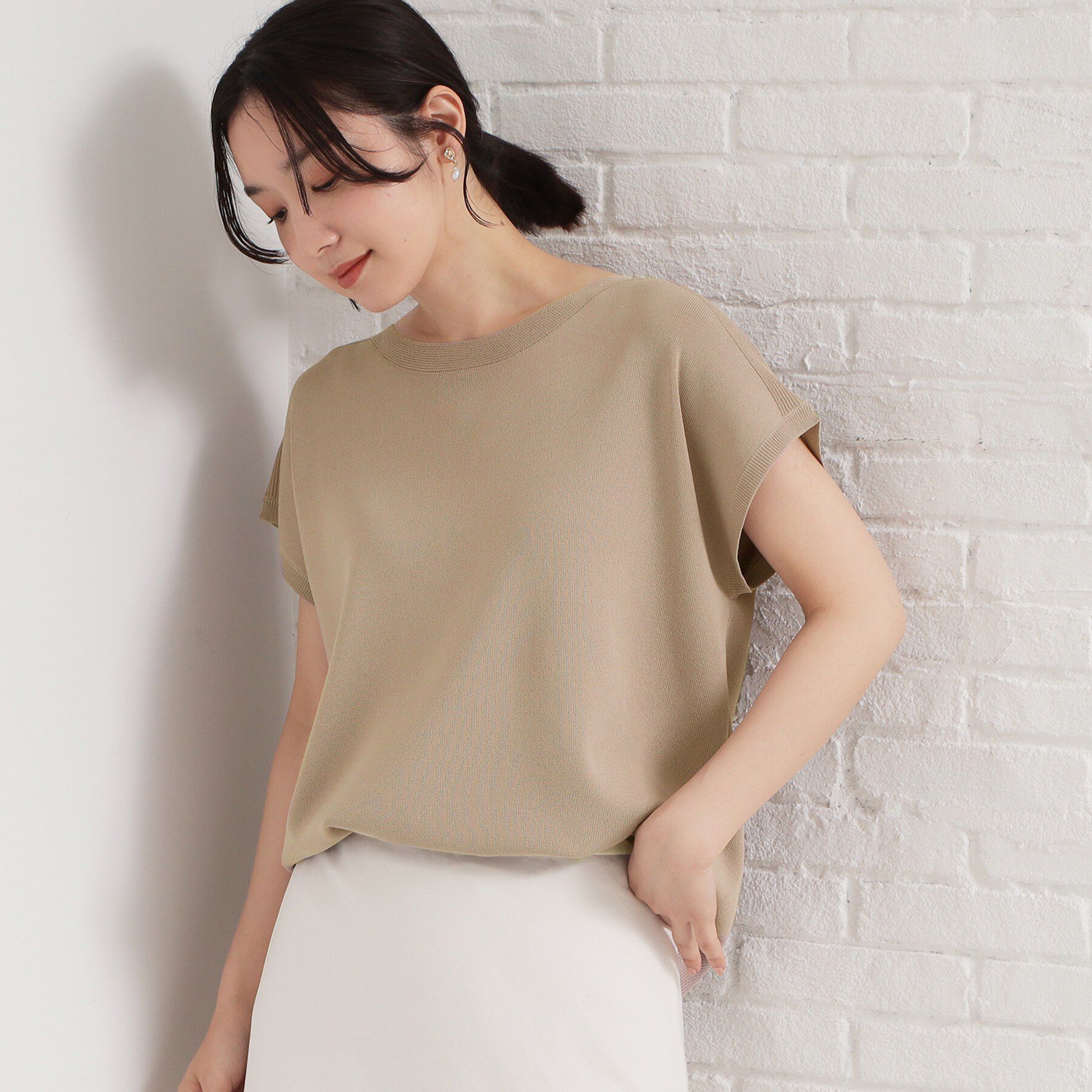 THE SHOP TK「【ひんやりタッチ】多機能フレンチプルオーバー 洗濯機OK/UVケア/毛玉になりにくい」|ニット・セーター|