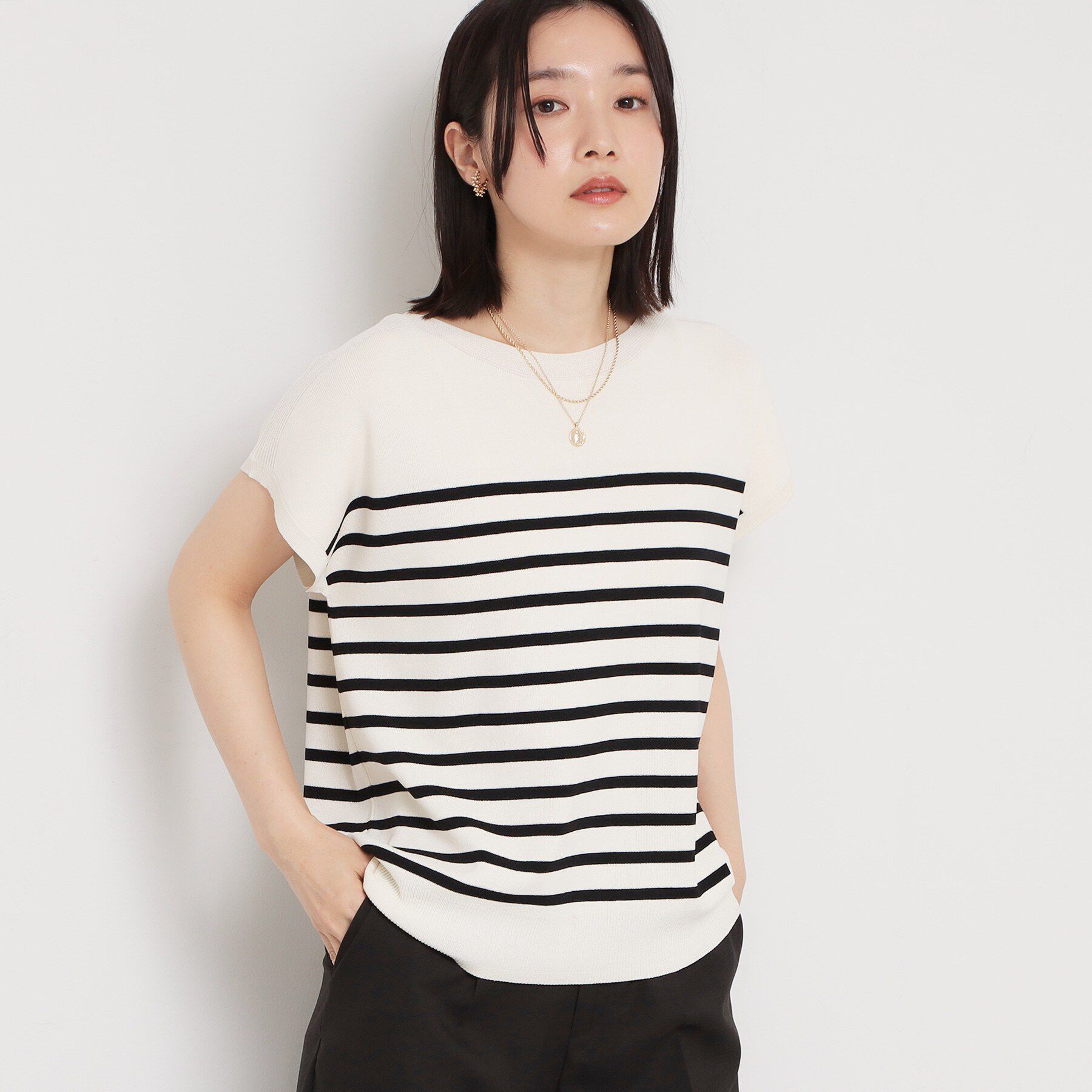 THE SHOP TK「【ひんやりタッチ】多機能フレンチプルオーバー 洗濯機OK/UVケア/毛玉になりにくい」|ニット・セーター|