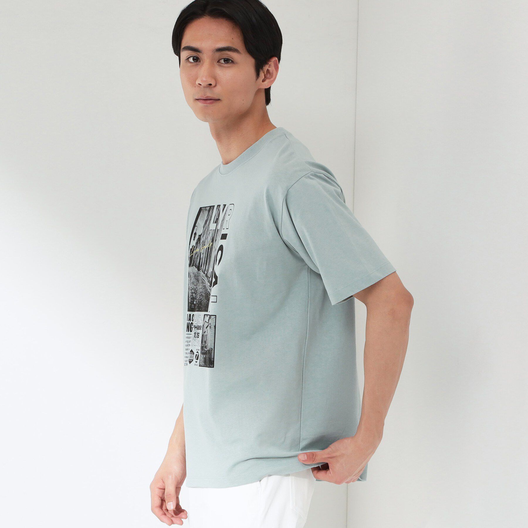 THE SHOP TK「【夏コーデの主役に】グラフィックコットン半袖Tシャツ CAT／LANDSCAPE」|Tシャツ・カットソー|
