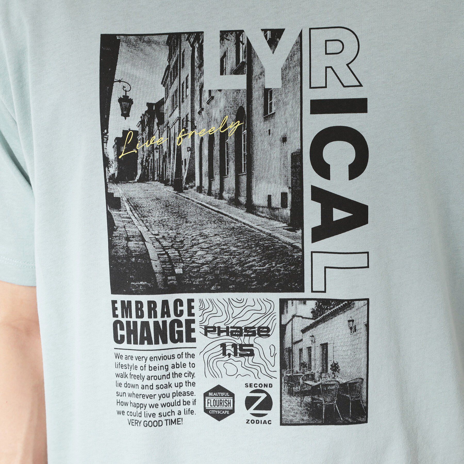 THE SHOP TK「【夏コーデの主役に】グラフィックコットン半袖Tシャツ CAT／LANDSCAPE」|Tシャツ・カットソー|