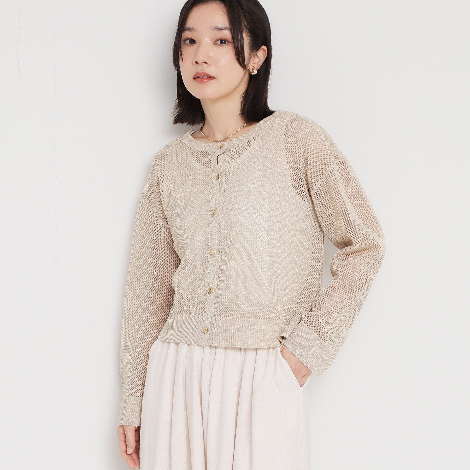 THE SHOP TK「【2点セット】前後2wayラメメッシュタンクセット」|ニット・セーター|