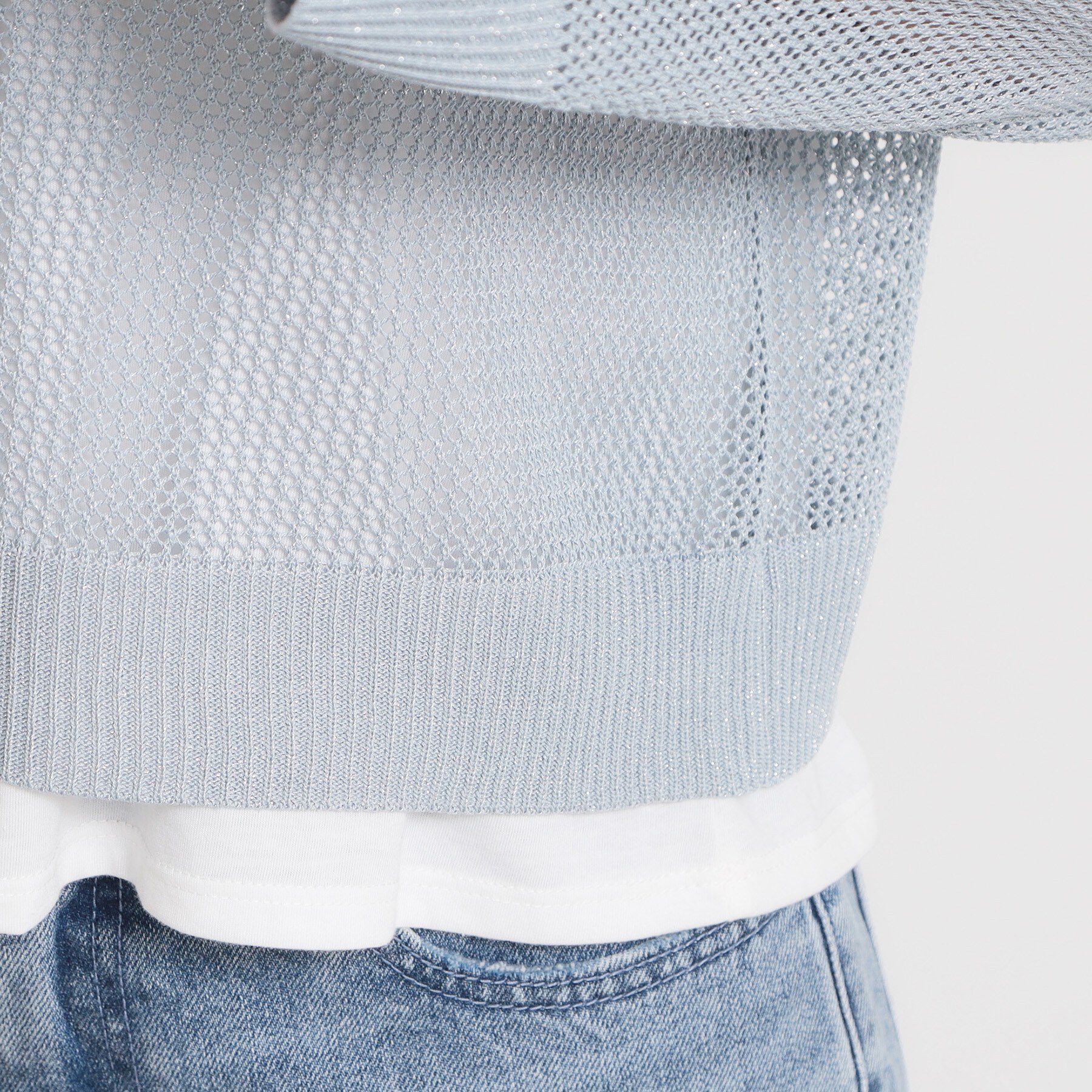 THE SHOP TK「【2点セット】前後2wayラメメッシュタンクセット」|ニット・セーター|