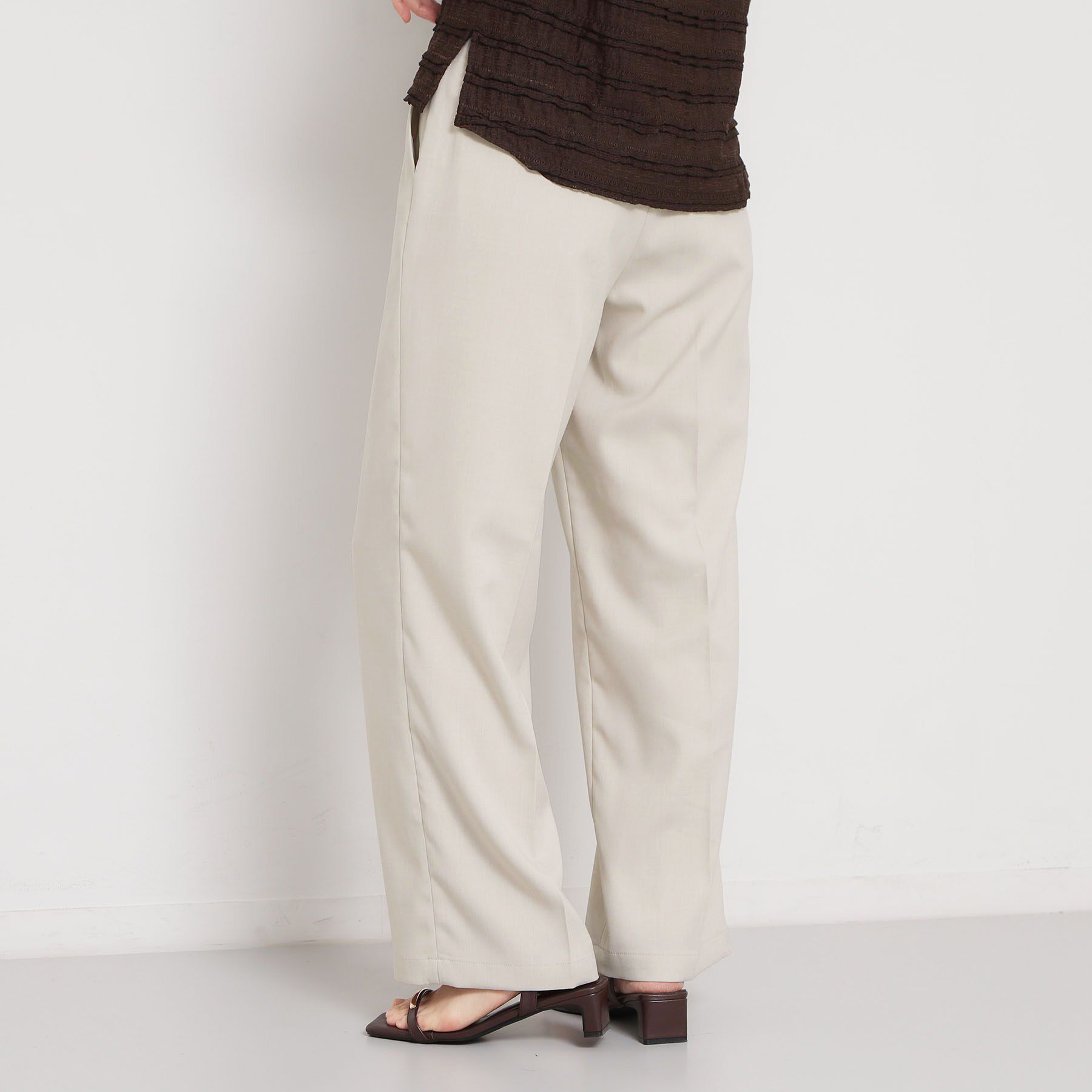 THE SHOP TK「【XS-XL/洗える】オン・オフ問わずきれいに決まる 麻調ワイドパンツ」|その他|