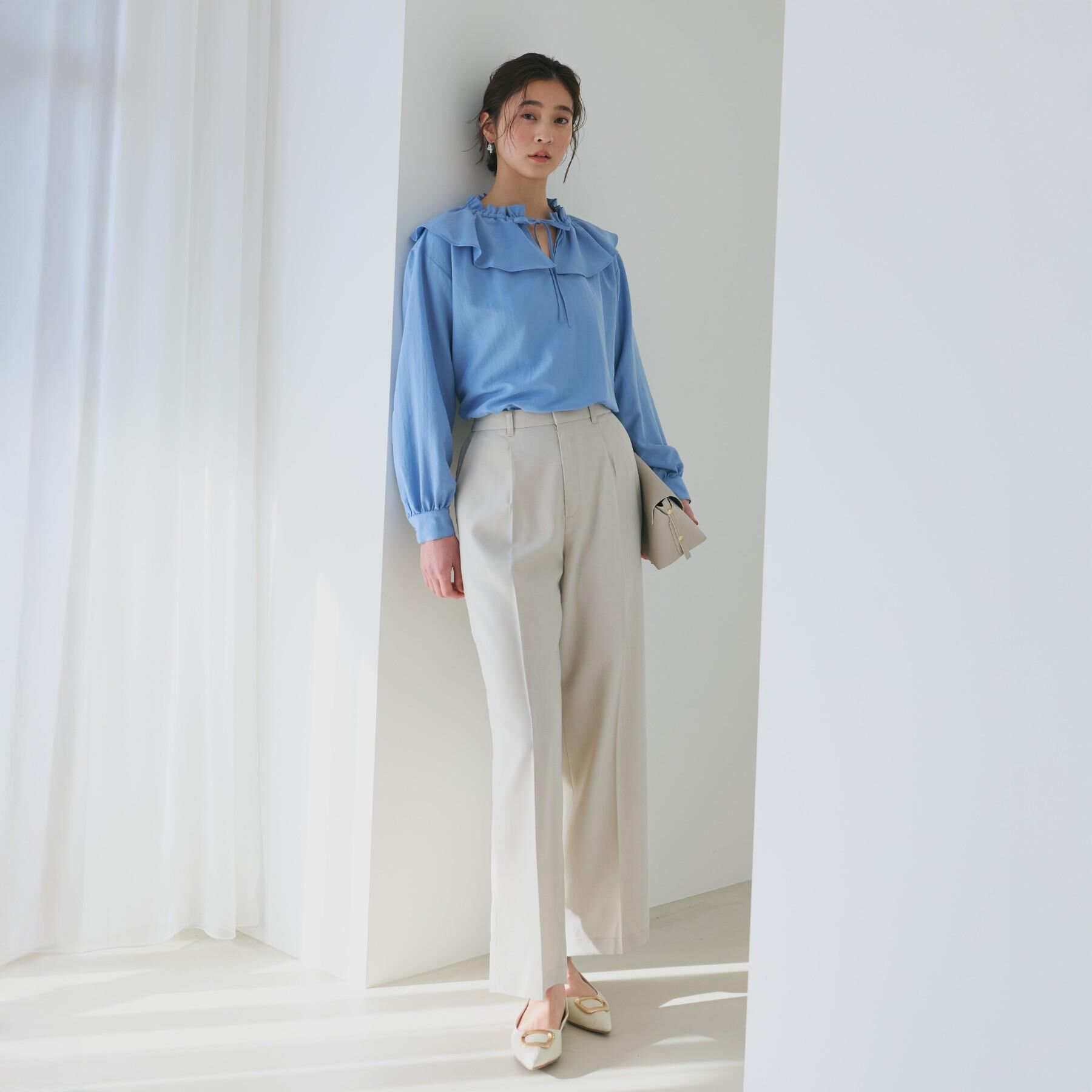 THE SHOP TK「【XS-XL/洗える】オン・オフ問わずきれいに決まる 麻調ワイドパンツ」|その他|