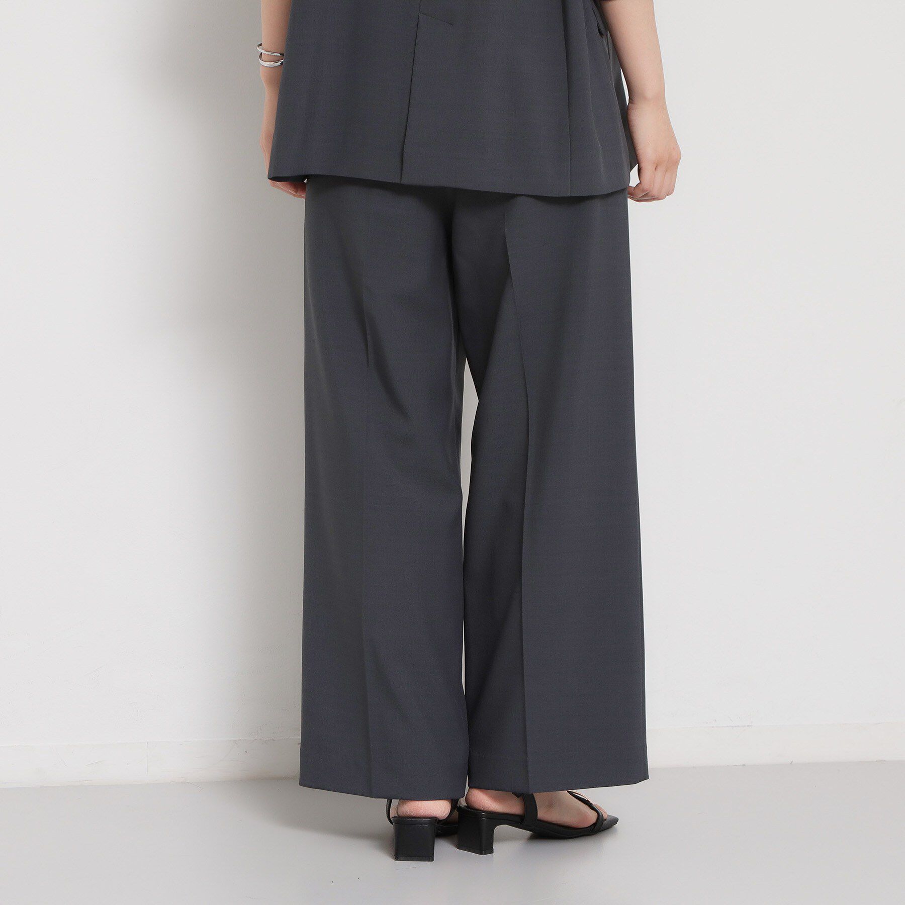 THE SHOP TK「麻調共ベルト付ワイドパンツ」|その他|