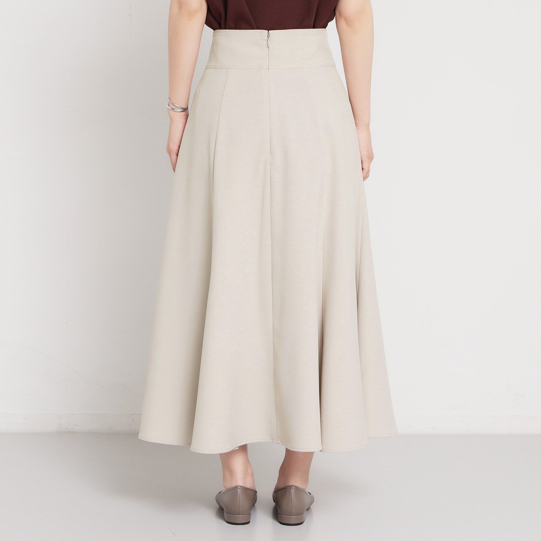 THE SHOP TK「麻調ミモレ丈フレアスカート」|スカート|