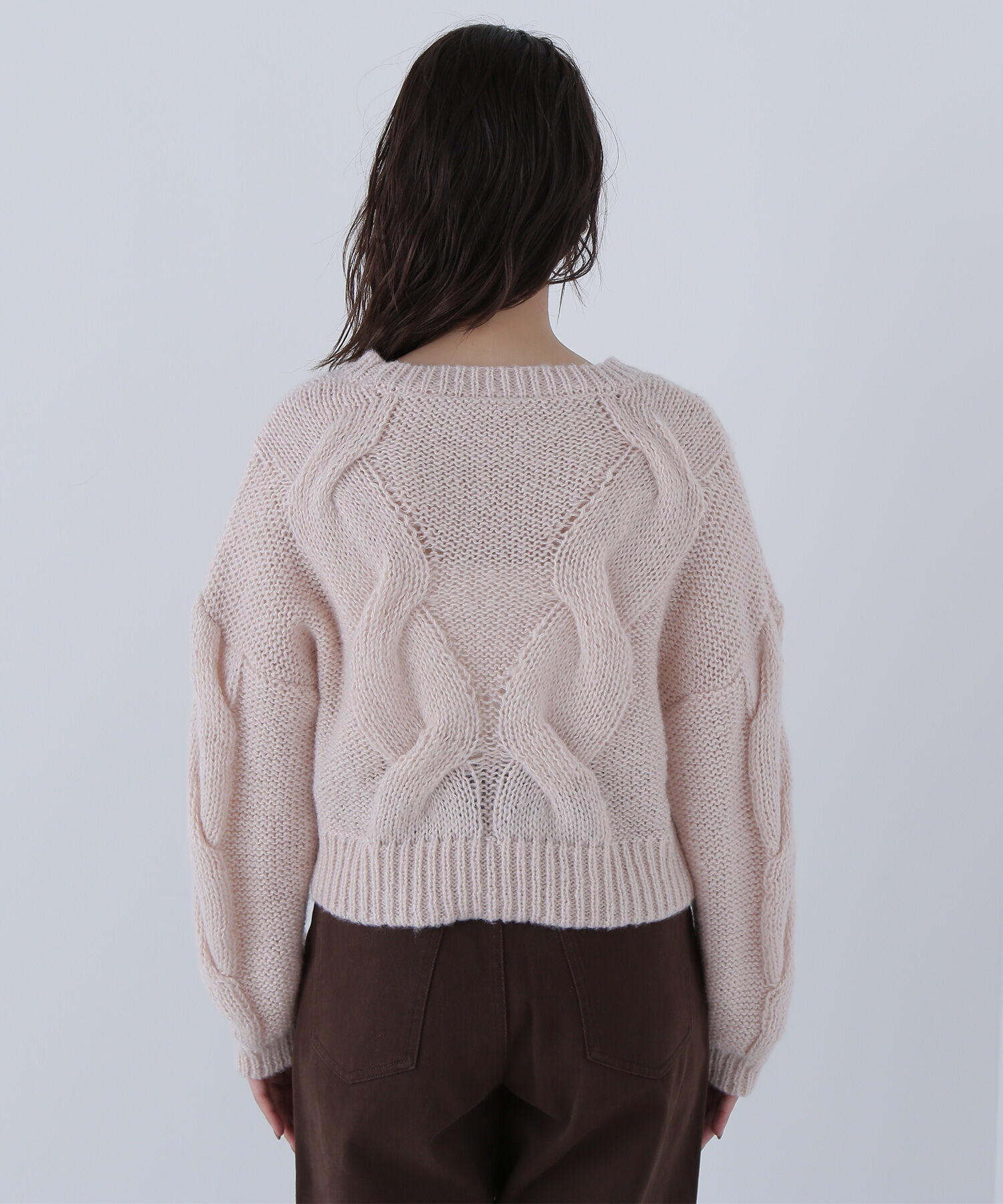  「クロップドビッグケーブルニット」|ニット・セーター|