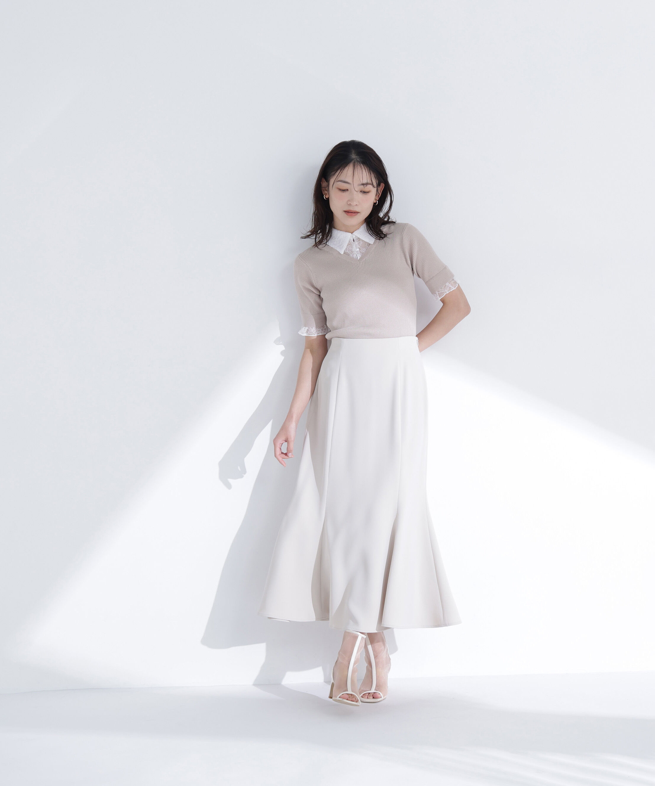  「レースカラードッキングニット」|ニット・セーター|