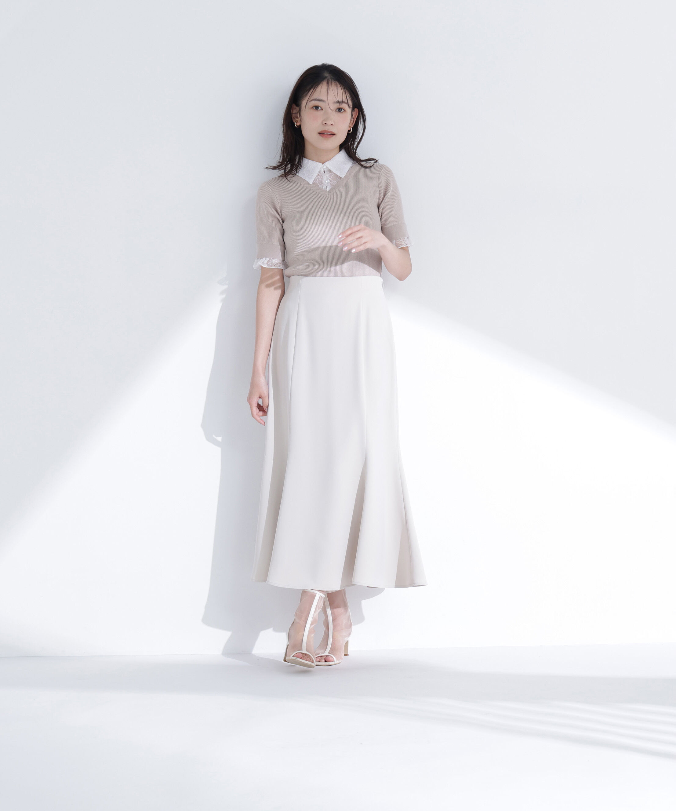  「レースカラードッキングニット」|ニット・セーター|