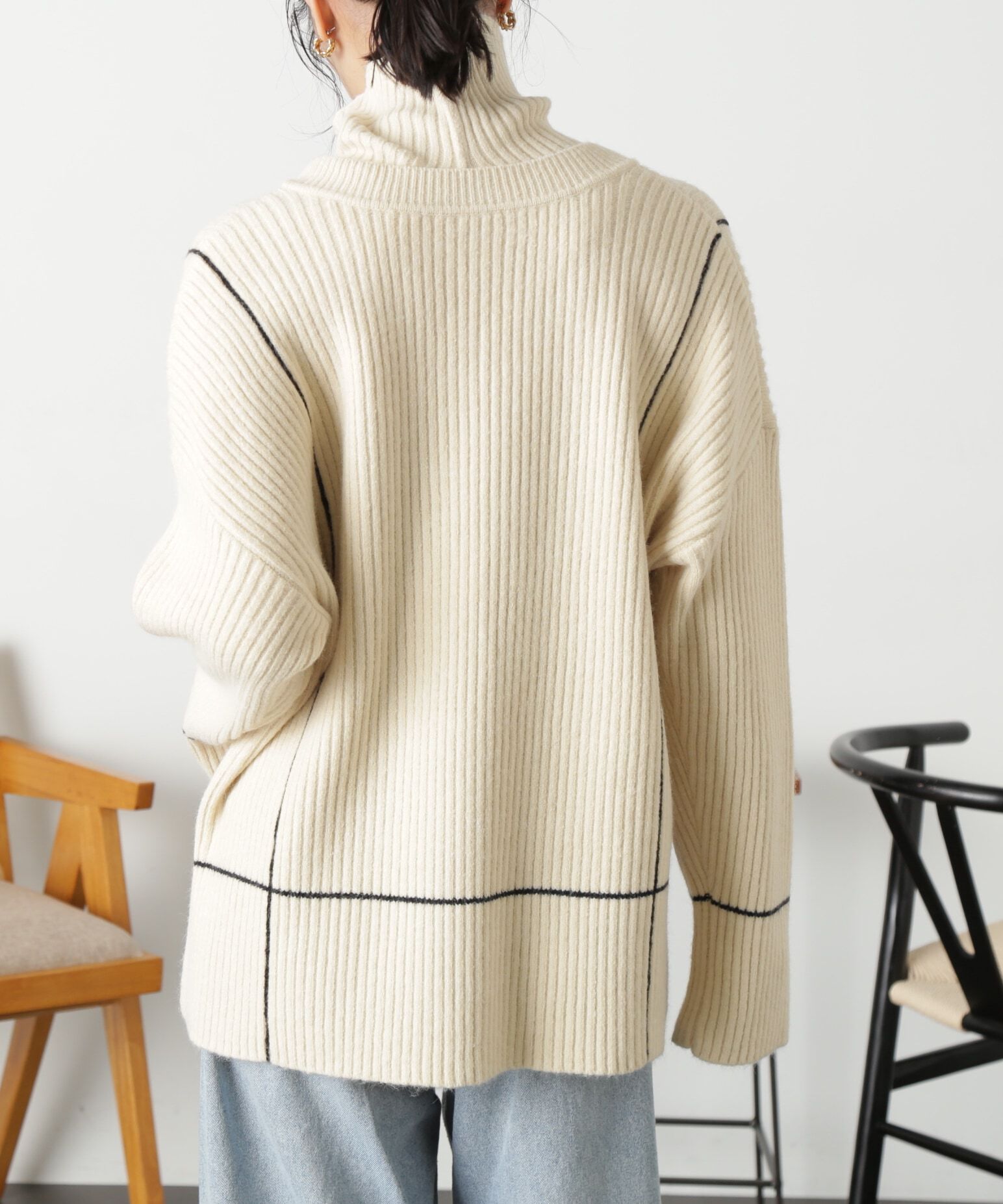  「2Wayネックウォーマー付きニット」|ニット・セーター|